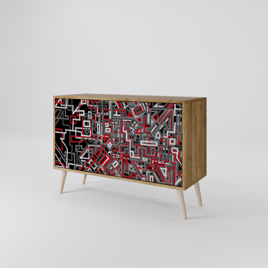 BROKEN LINES Sideboard mit 2 Türen in Eichenoptik