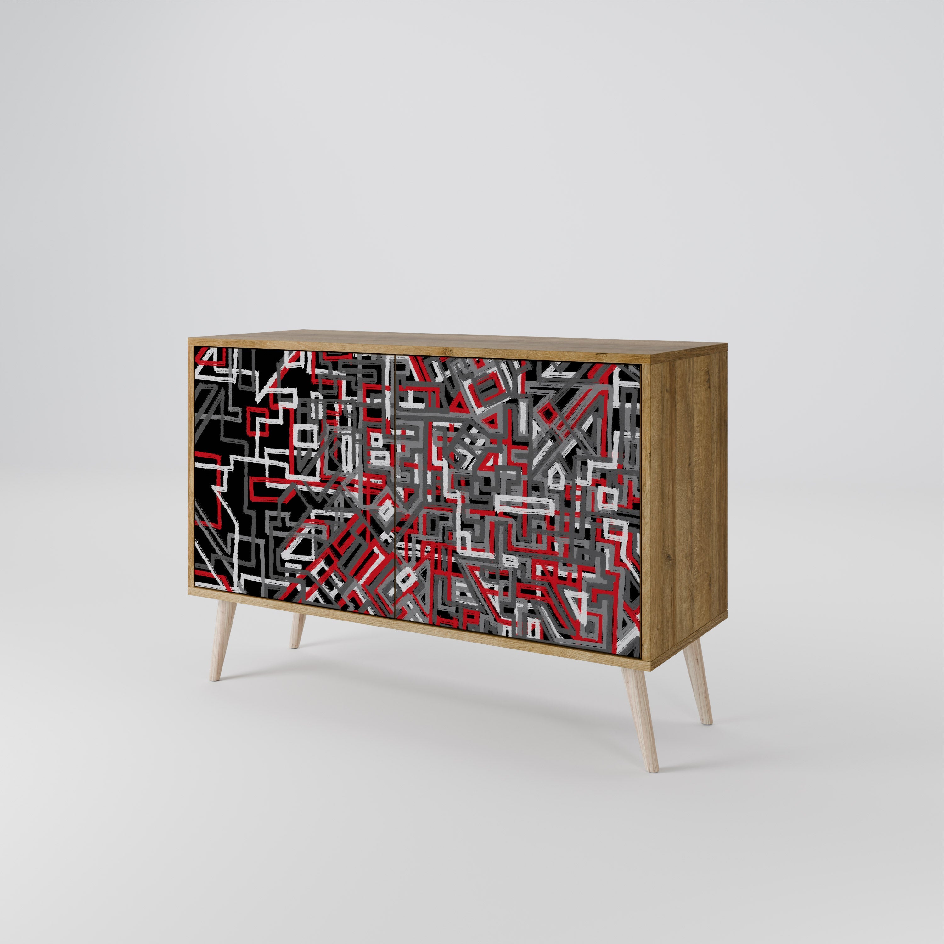 BROKEN LINES Sideboard mit 2 Türen in Eichenoptik