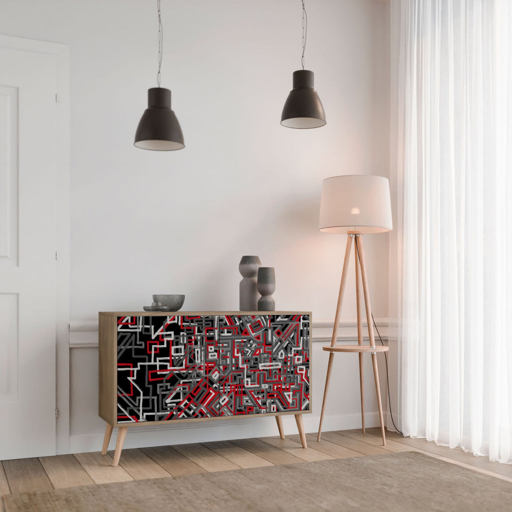 BROKEN LINES Sideboard mit 2 Türen in Eichenoptik