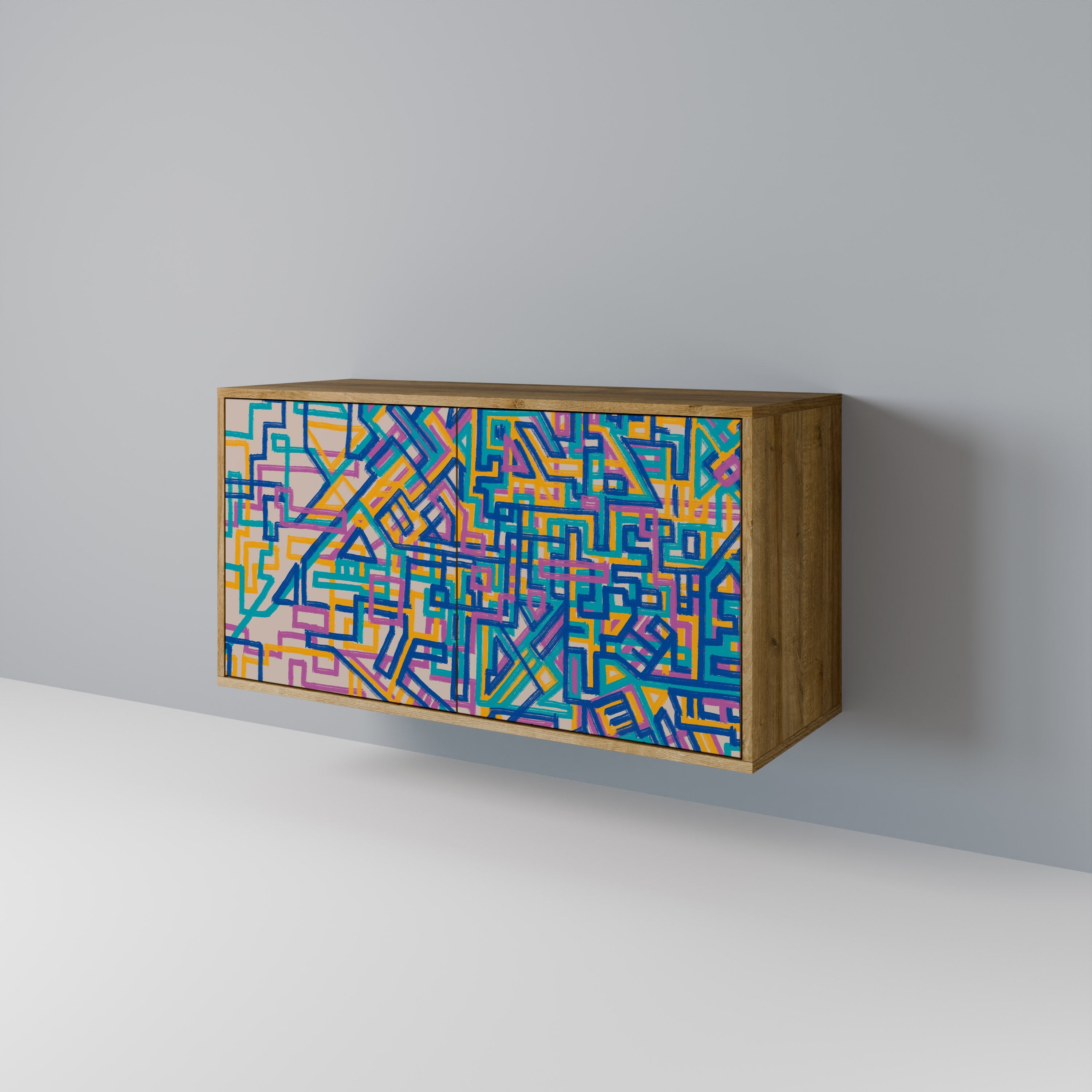 MEMORIES MAP Sideboard mit 2 Türen in Eichenoptik