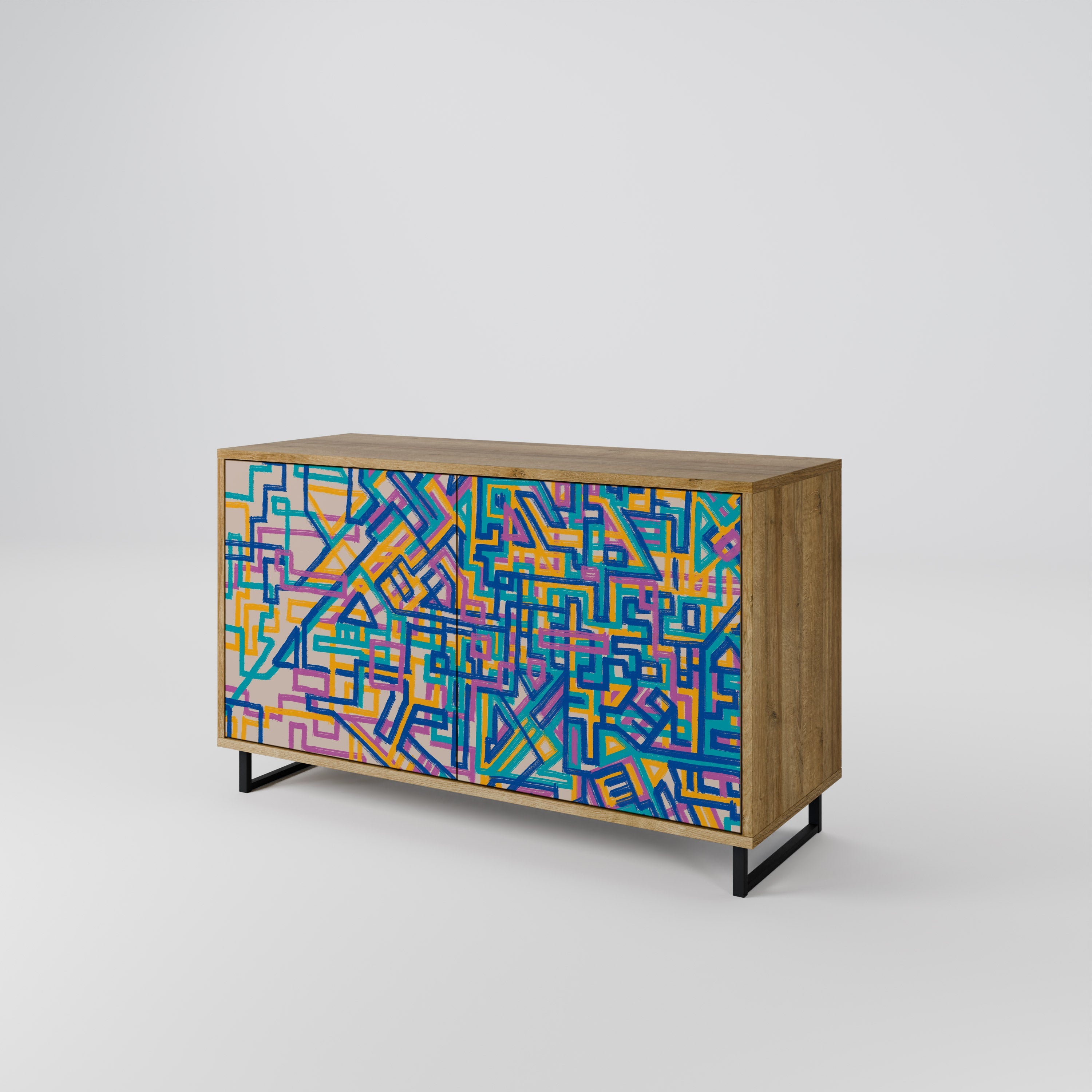 MEMORIES MAP Sideboard mit 2 Türen in Eichenoptik