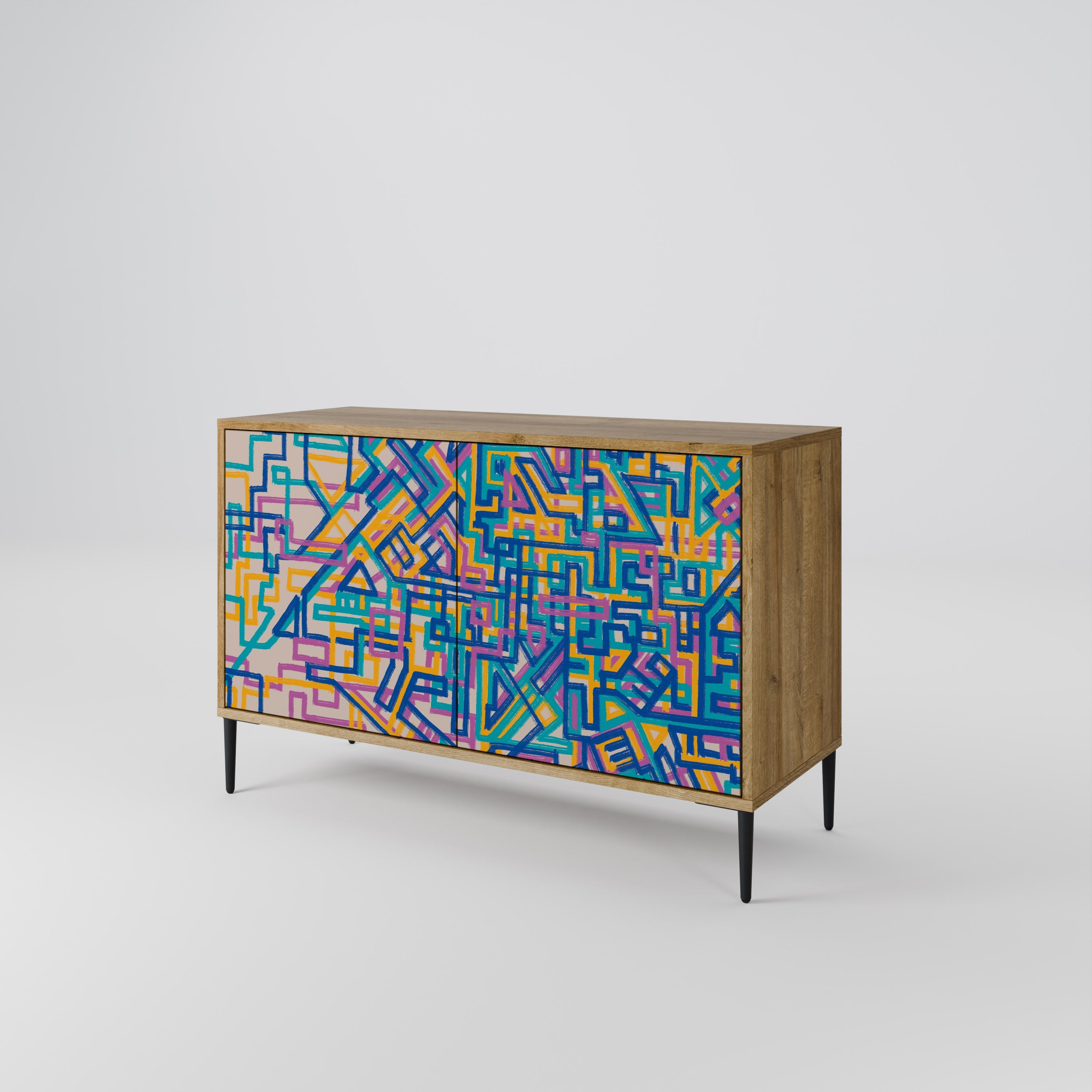 MEMORIES MAP Sideboard mit 2 Türen in Eichenoptik