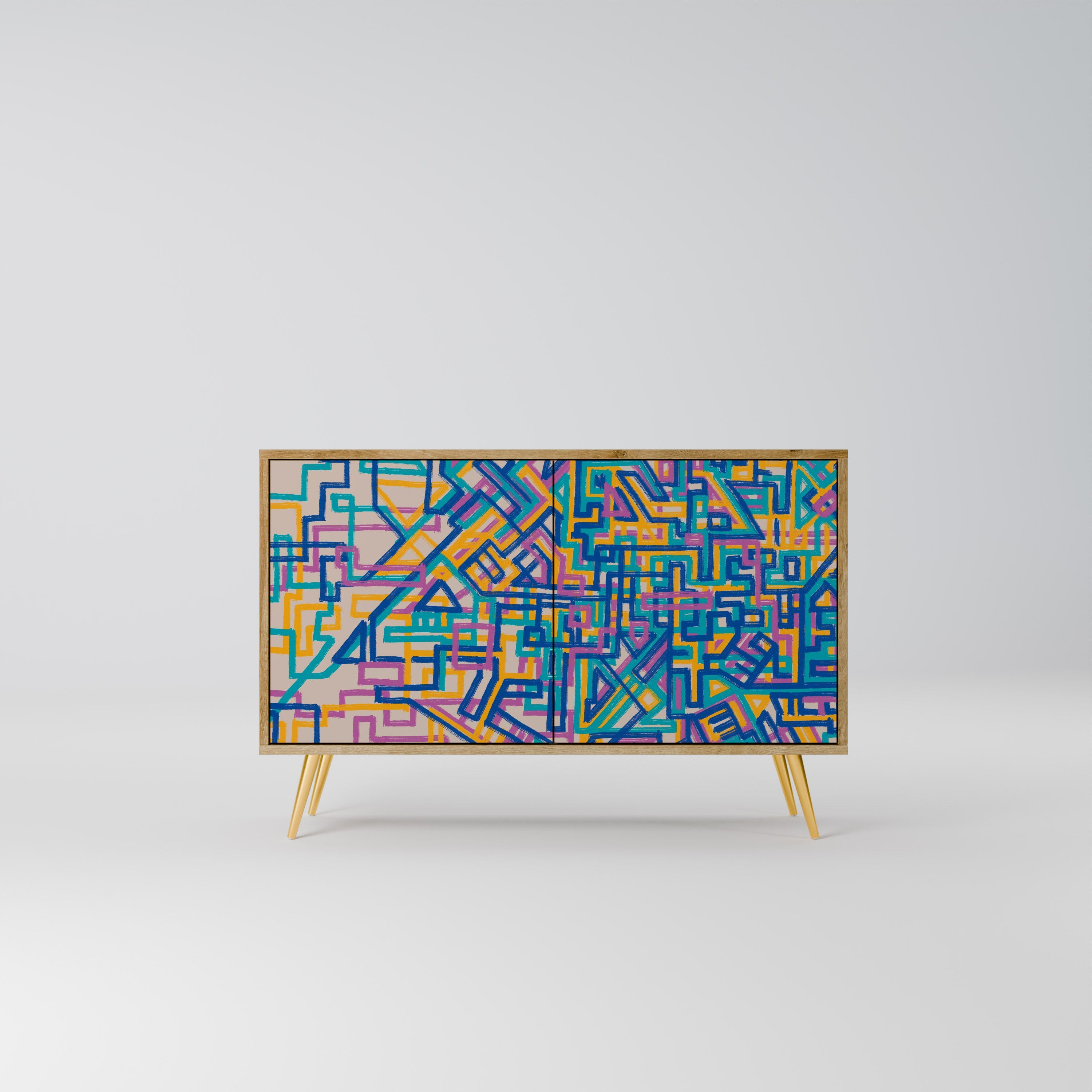 MEMORIES MAP Sideboard mit 2 Türen in Eichenoptik