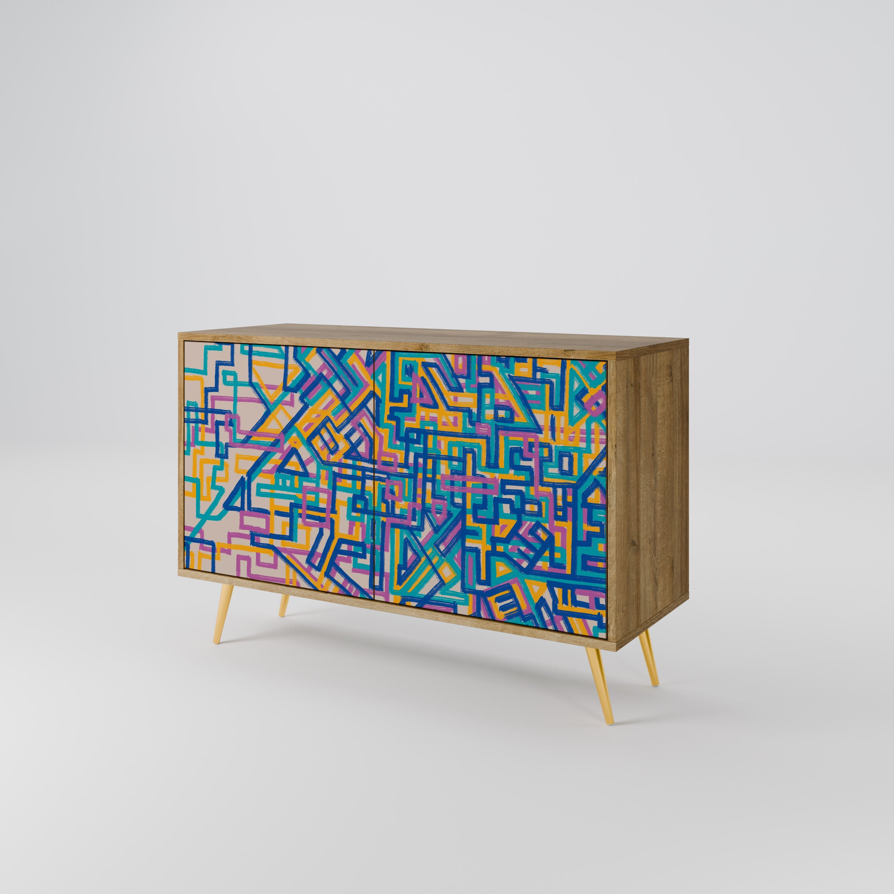 MEMORIES MAP Sideboard mit 2 Türen in Eichenoptik