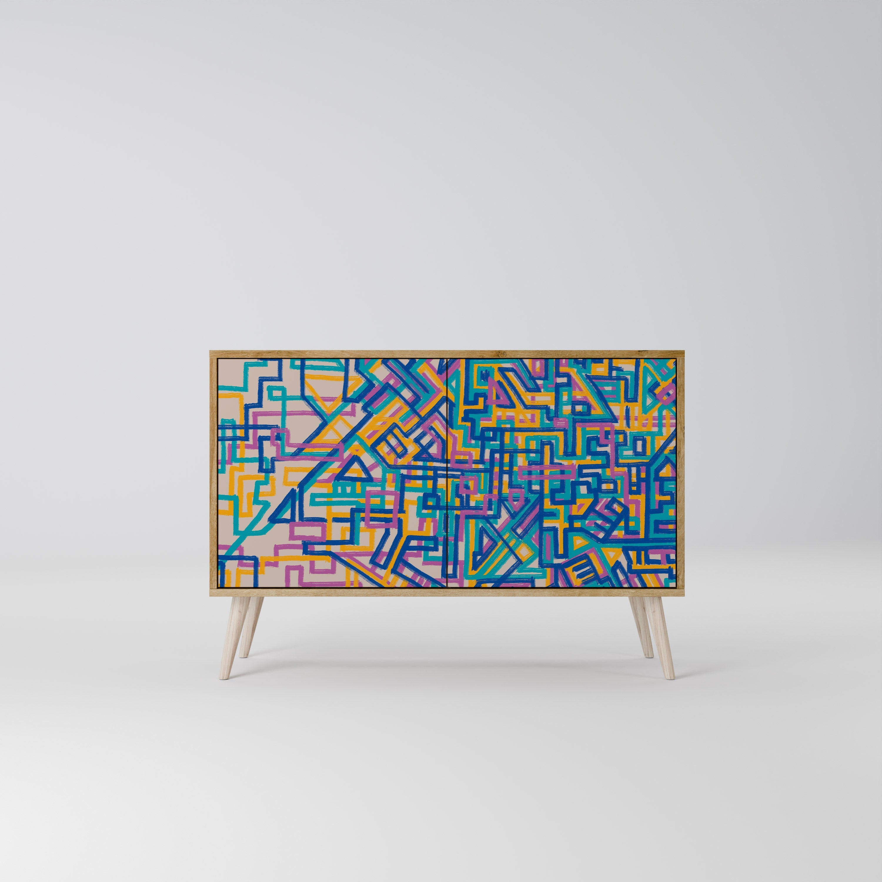 MEMORIES MAP Sideboard mit 2 Türen in Eichenoptik