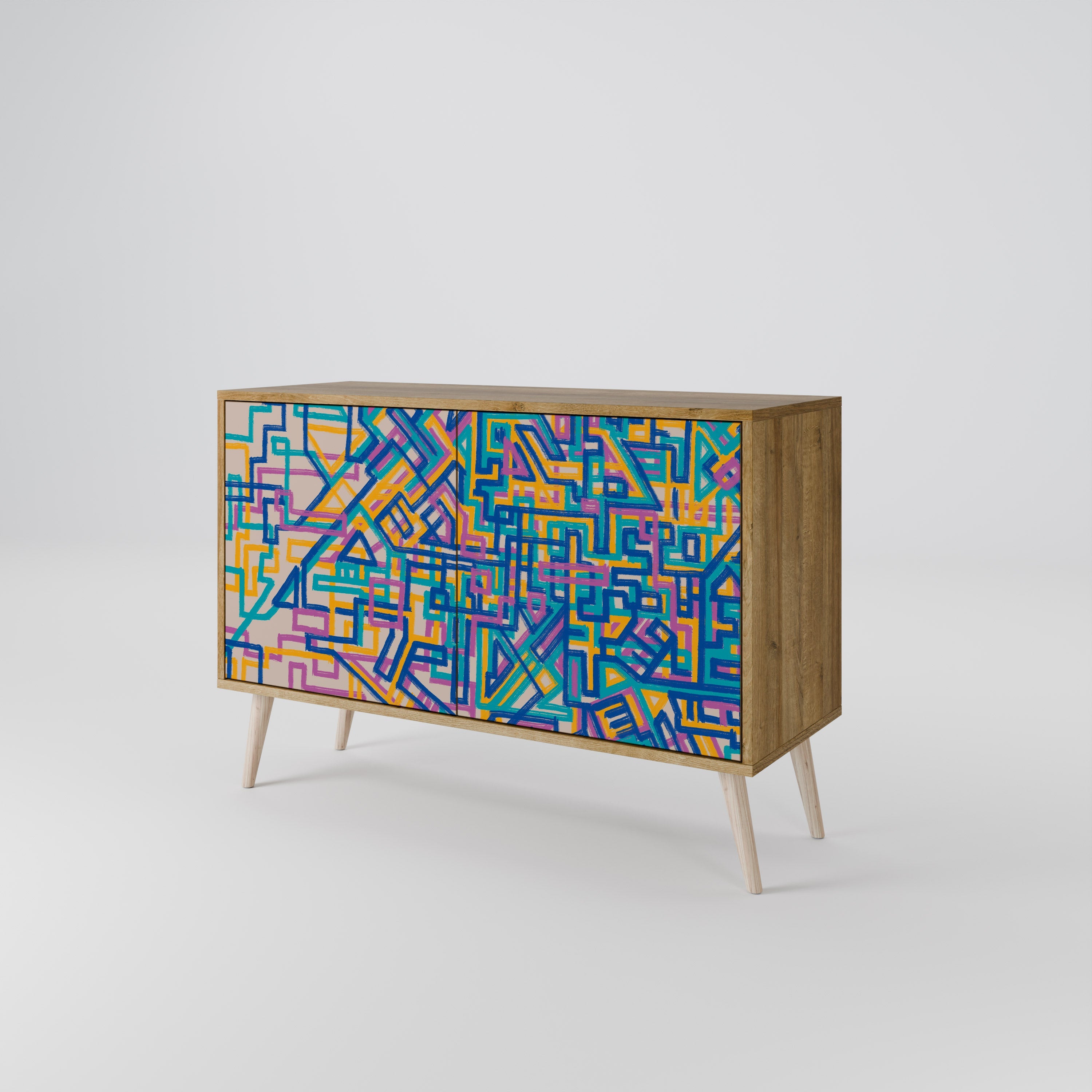 MEMORIES MAP Sideboard mit 2 Türen in Eichenoptik
