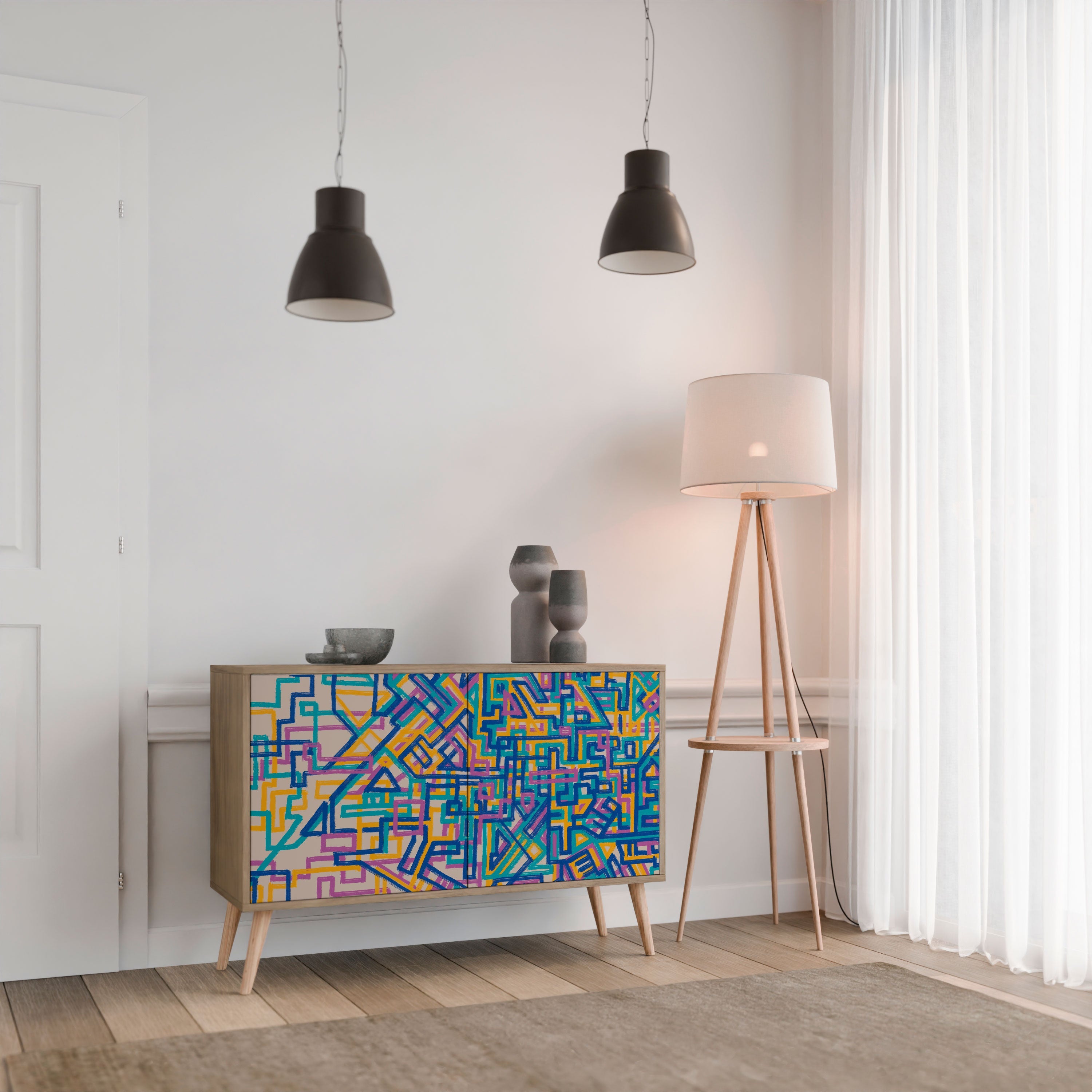 MEMORIES MAP Sideboard mit 2 Türen in Eichenoptik