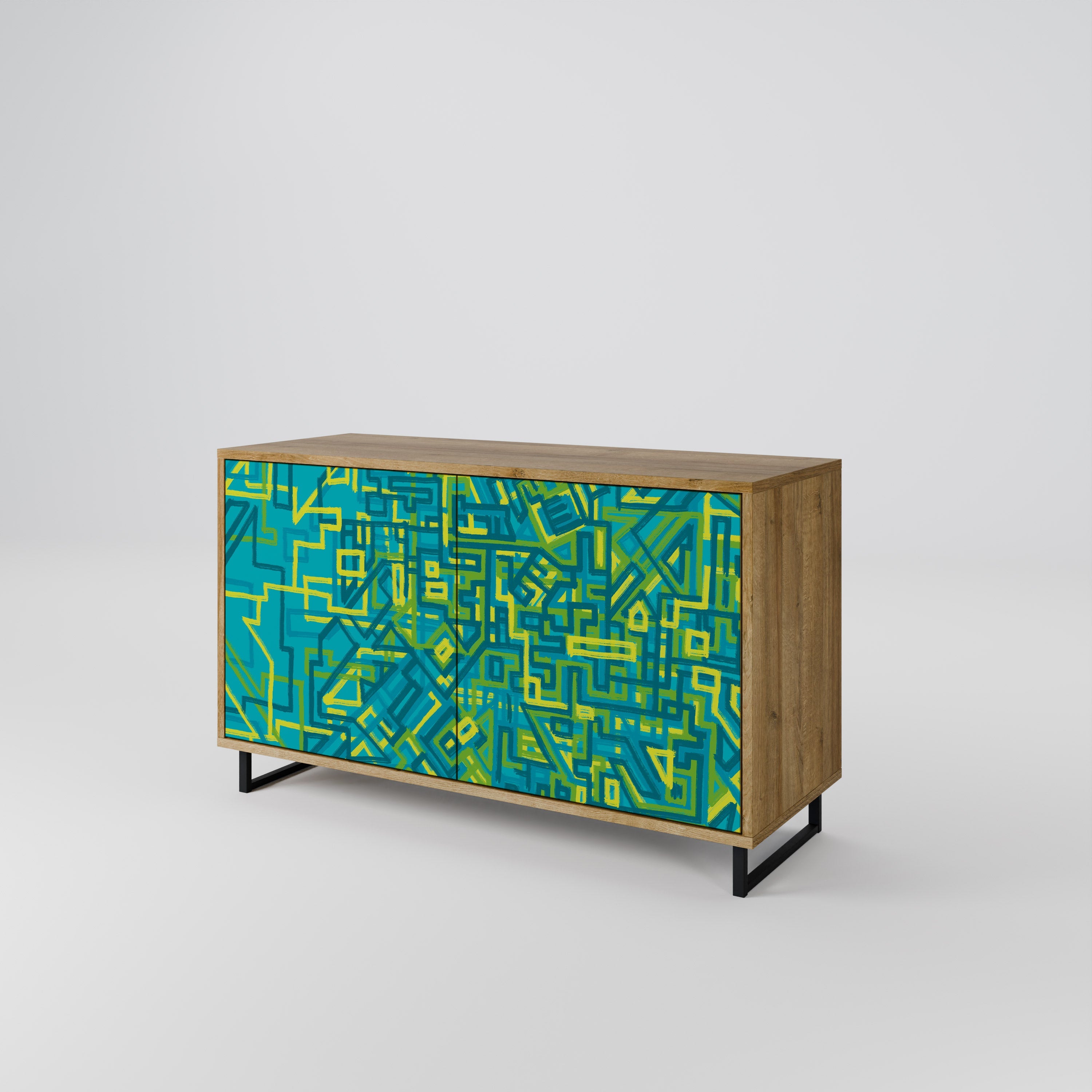 NOSTALGIC MEMORIES Sideboard mit 2 Türen in Eichenoptik