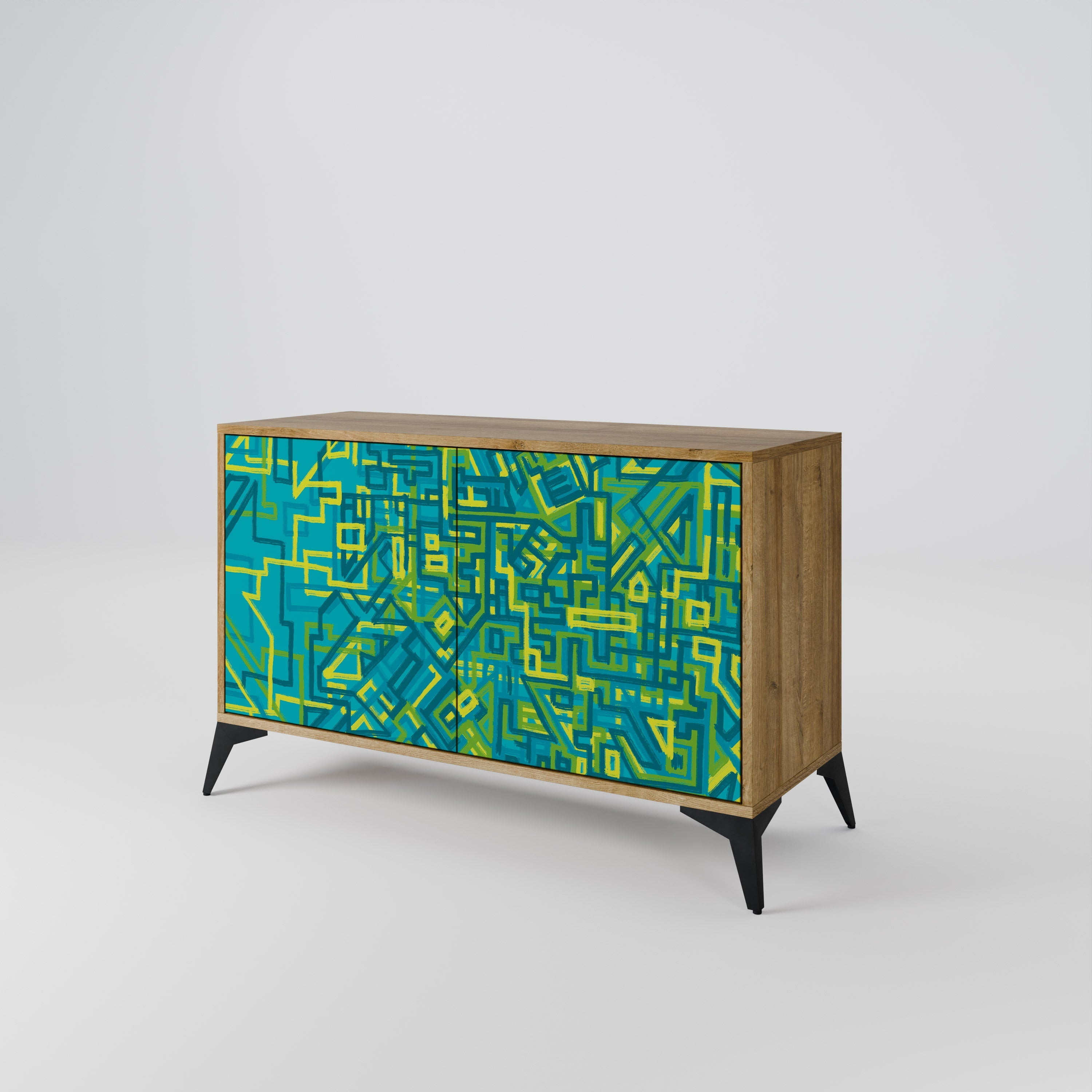 NOSTALGIC MEMORIES Sideboard mit 2 Türen in Eichenoptik