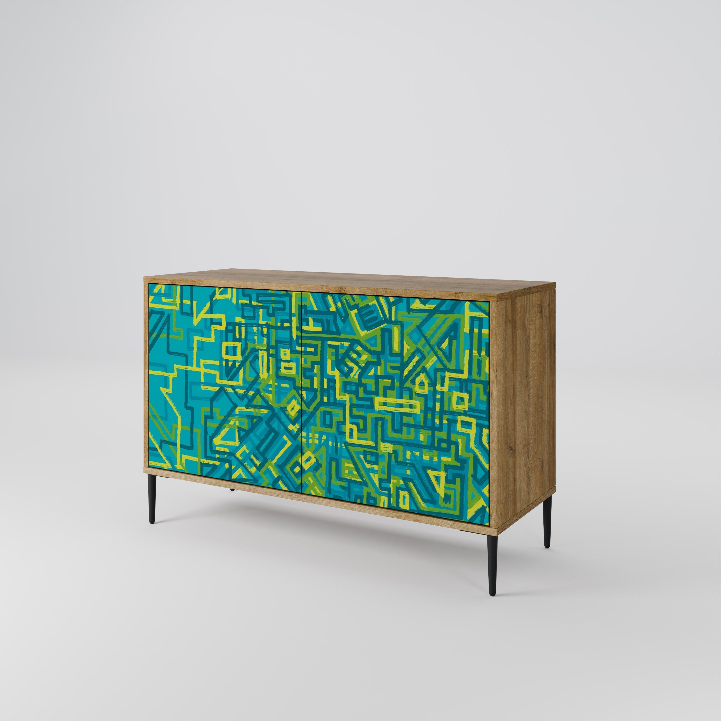 NOSTALGIC MEMORIES Sideboard mit 2 Türen in Eichenoptik