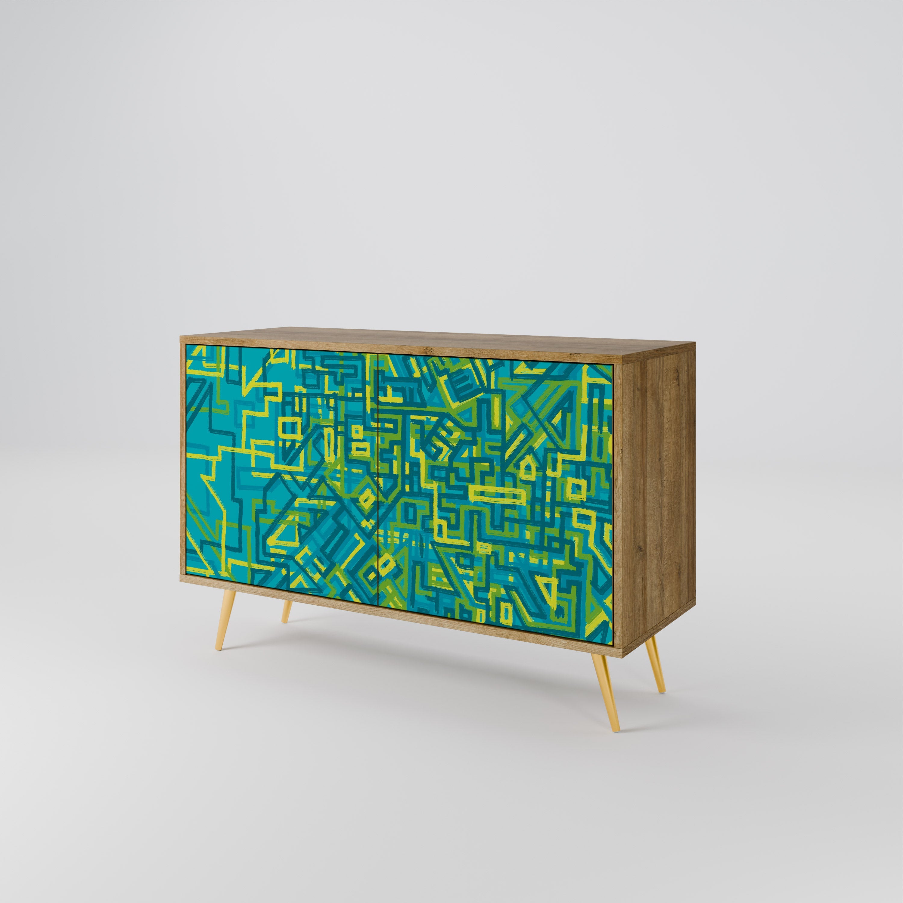 NOSTALGIC MEMORIES Sideboard mit 2 Türen in Eichenoptik
