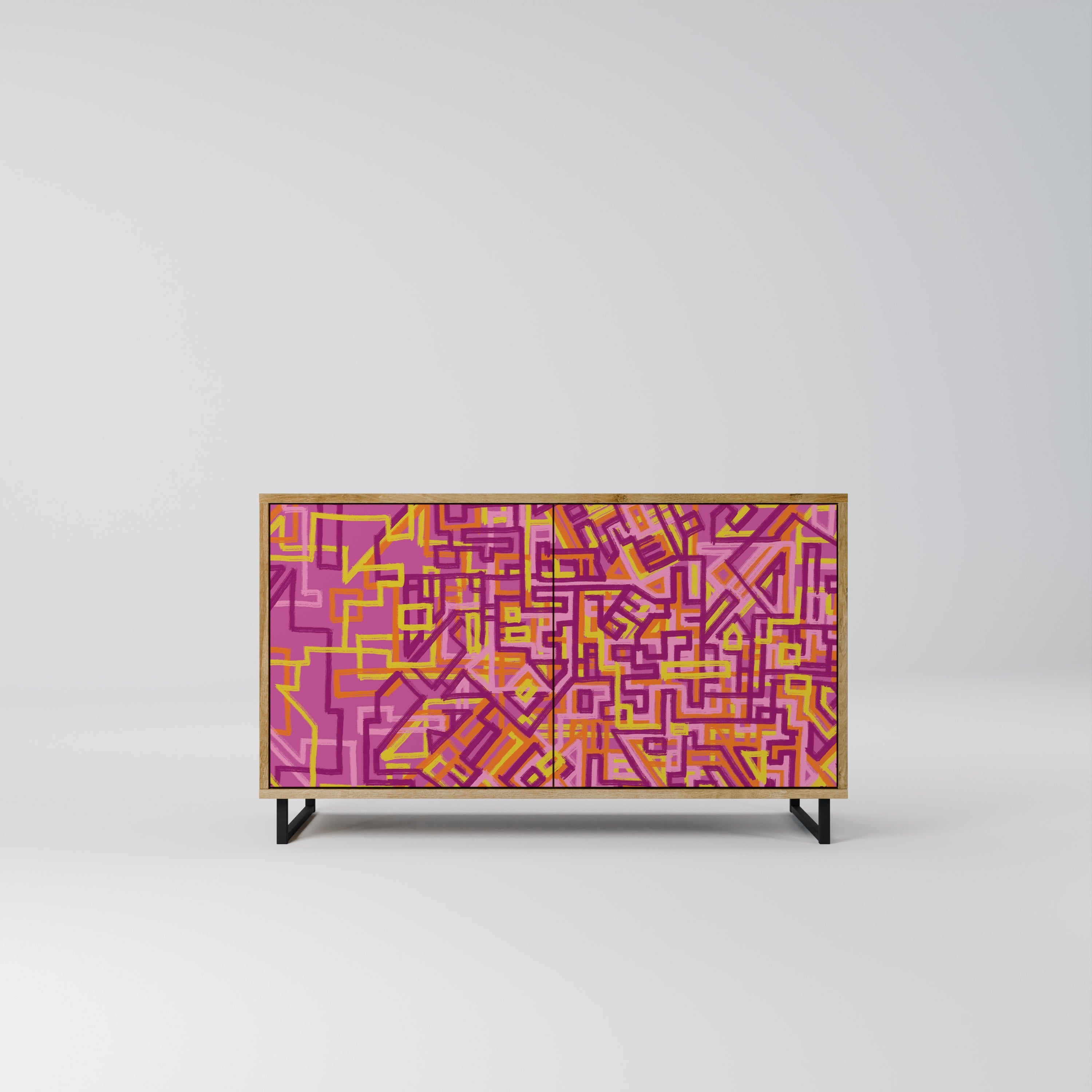 LOVELY MEMORIES Sideboard mit 2 Türen in Eichenoptik