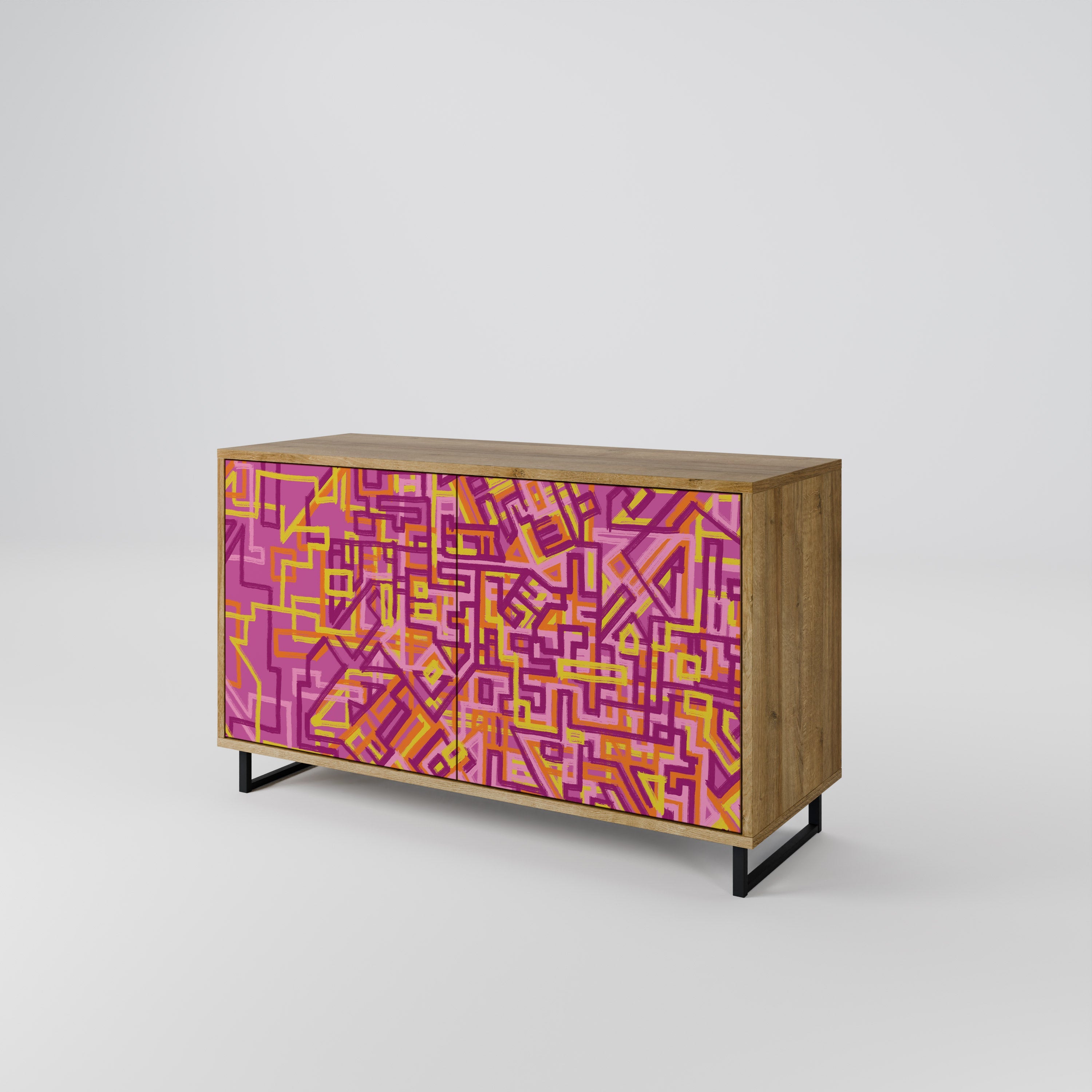 LOVELY MEMORIES Sideboard mit 2 Türen in Eichenoptik