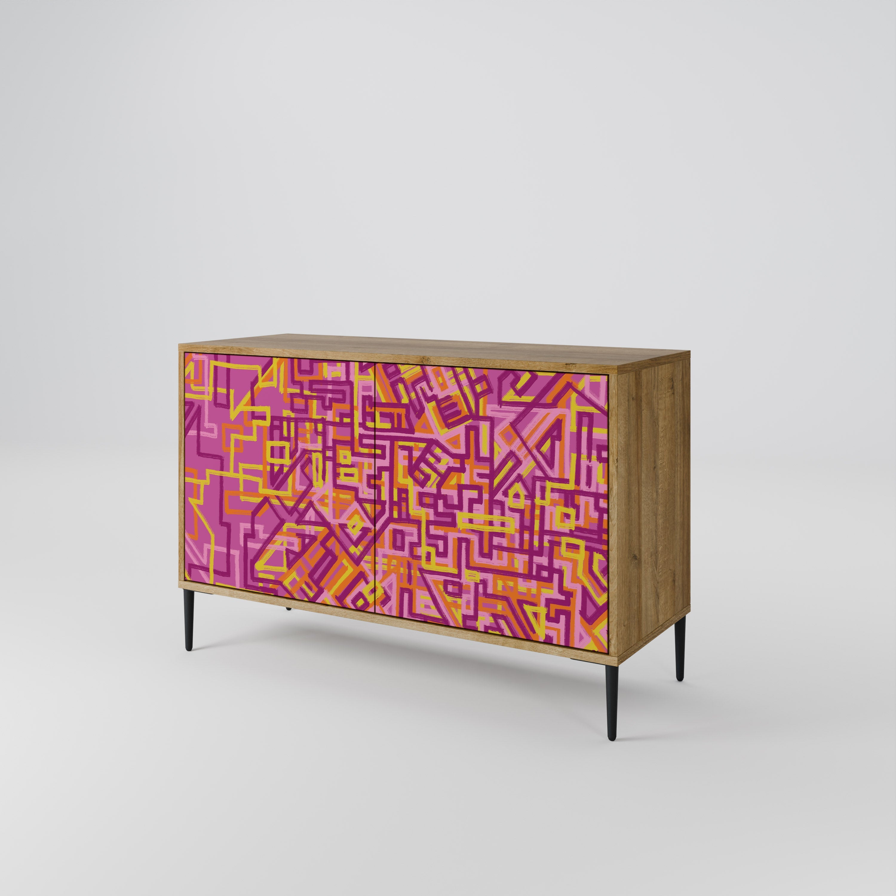 LOVELY MEMORIES Sideboard mit 2 Türen in Eichenoptik