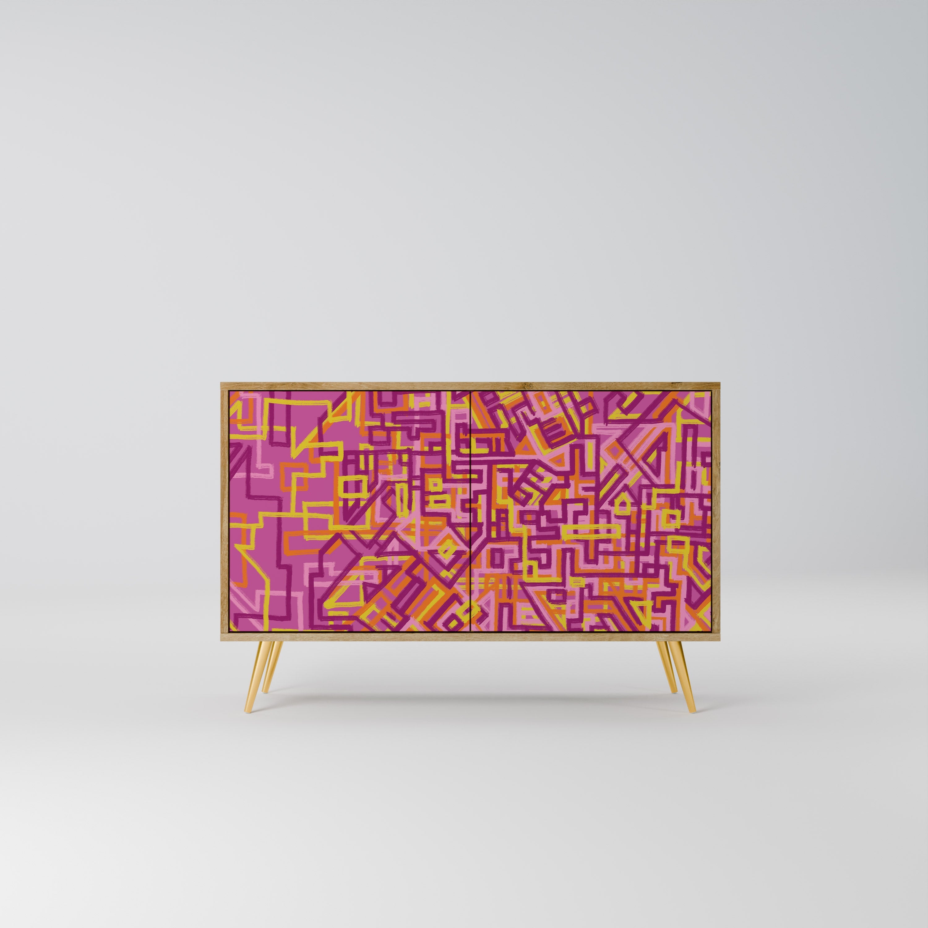 LOVELY MEMORIES Sideboard mit 2 Türen in Eichenoptik