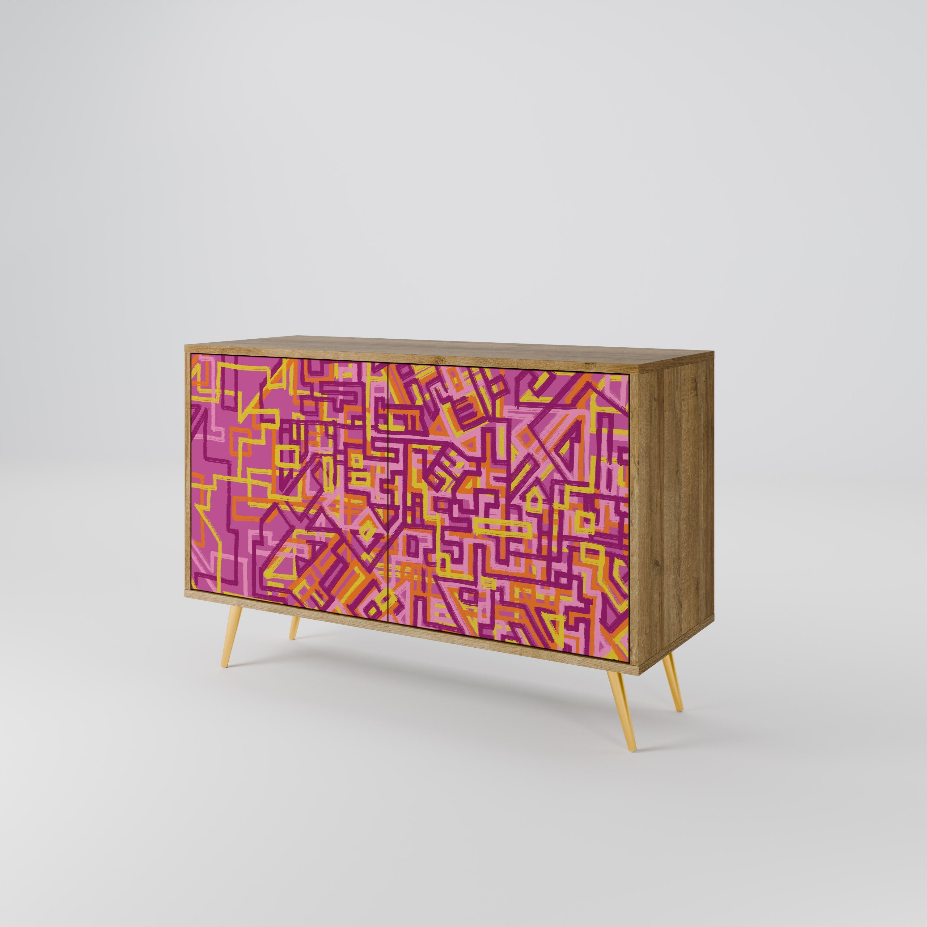 LOVELY MEMORIES Sideboard mit 2 Türen in Eichenoptik