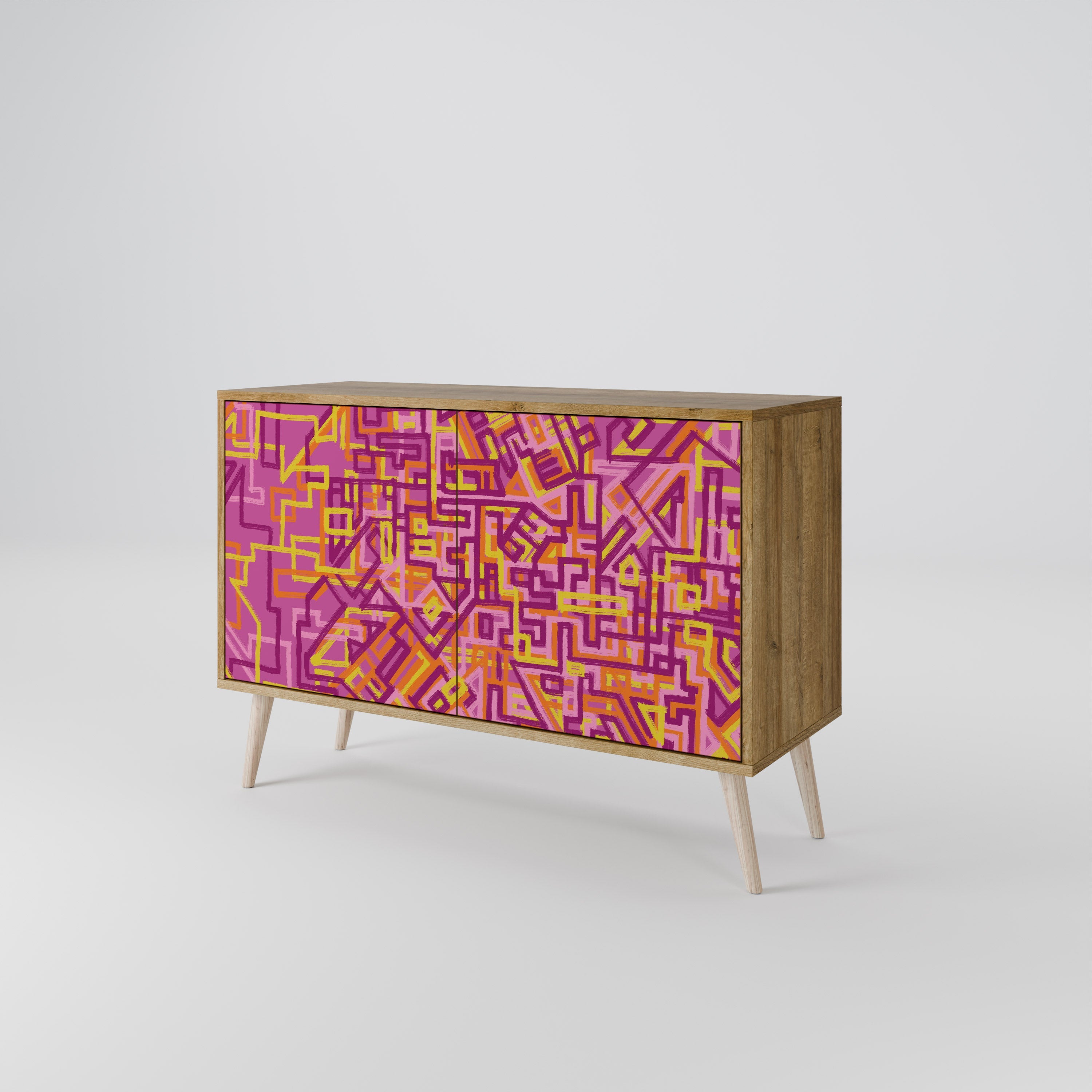 LOVELY MEMORIES Sideboard mit 2 Türen in Eichenoptik
