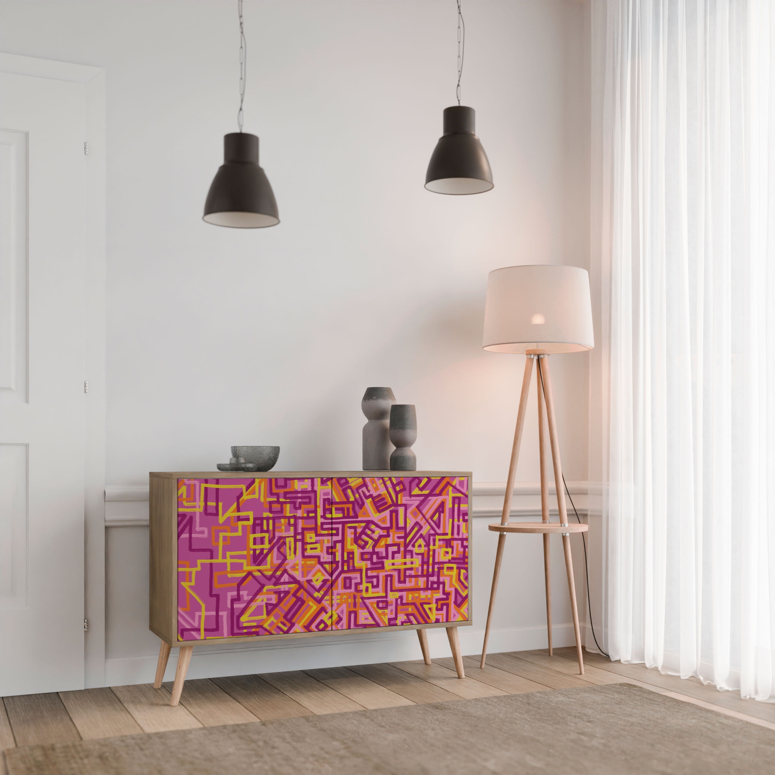 LOVELY MEMORIES Sideboard mit 2 Türen in Eichenoptik