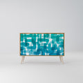 TURQUOISE RECTANGLES Sideboard mit 2 Türen in Eiche-Optik