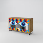 ABSTRACTION AND GEOMETRY Sideboard mit 2 Türen in Eiche-Optik