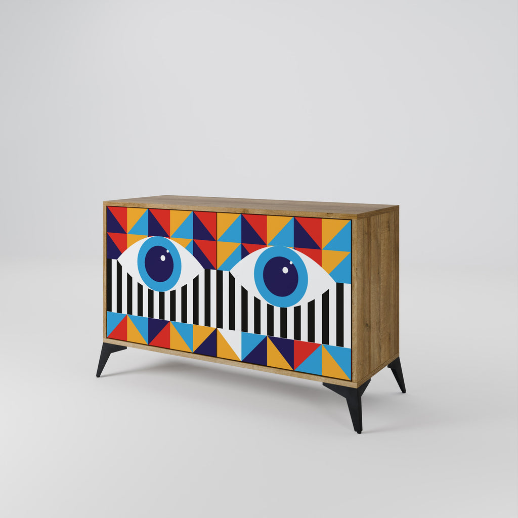 ABSTRACTION AND GEOMETRY Sideboard mit 2 Türen in Eichenoptik