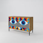 ABSTRACTION AND GEOMETRY Sideboard mit 2 Türen in Eiche-Optik