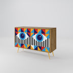ABSTRACTION AND GEOMETRY Sideboard mit 2 Türen in Eiche-Optik