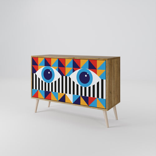 ABSTRACTION AND GEOMETRY Sideboard mit 2 Türen in Eiche-Optik