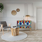 ABSTRACTION AND GEOMETRY Sideboard mit 2 Türen in Eiche-Optik