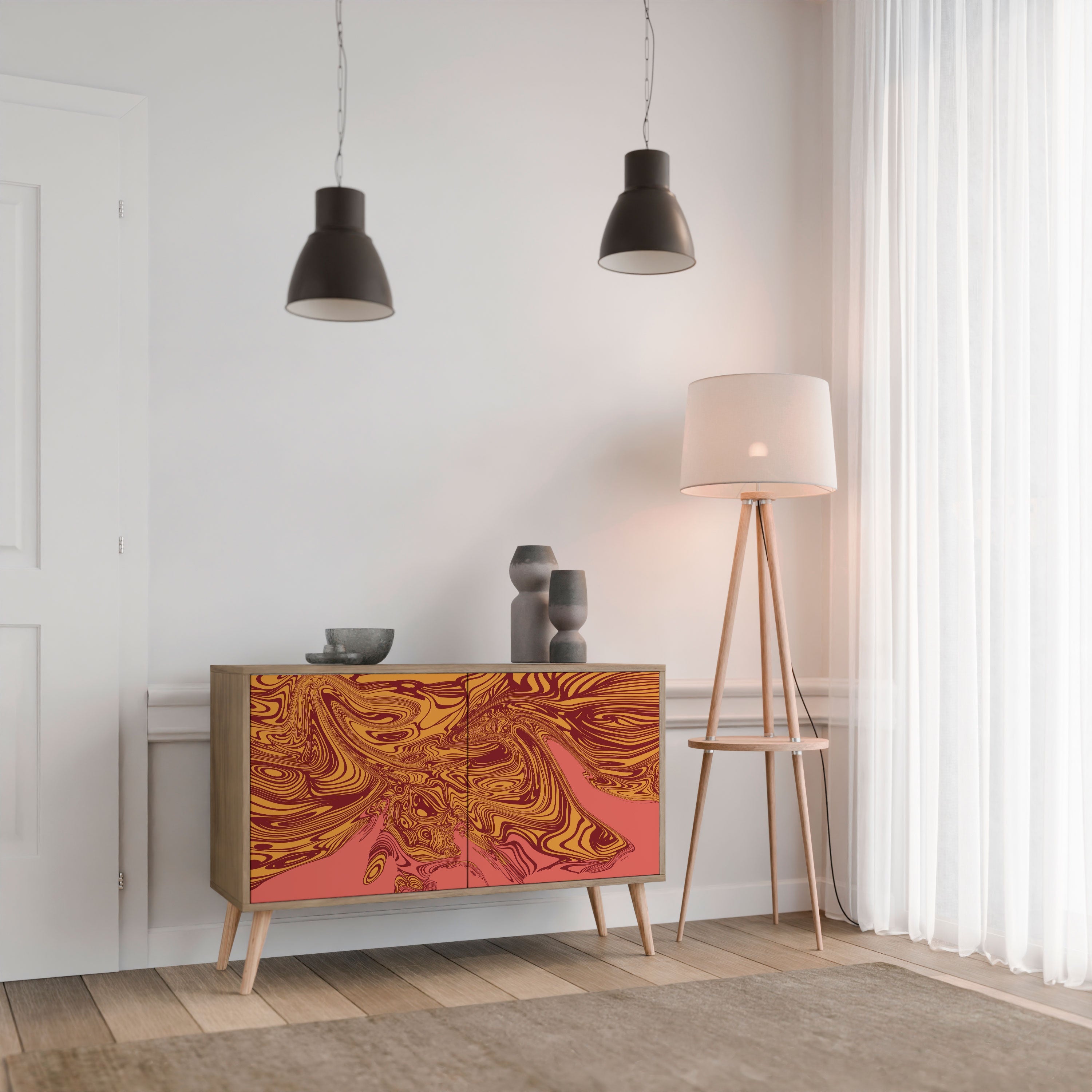 FLOATING THOUGHTS Sideboard mit 2 Türen in Eichenoptik