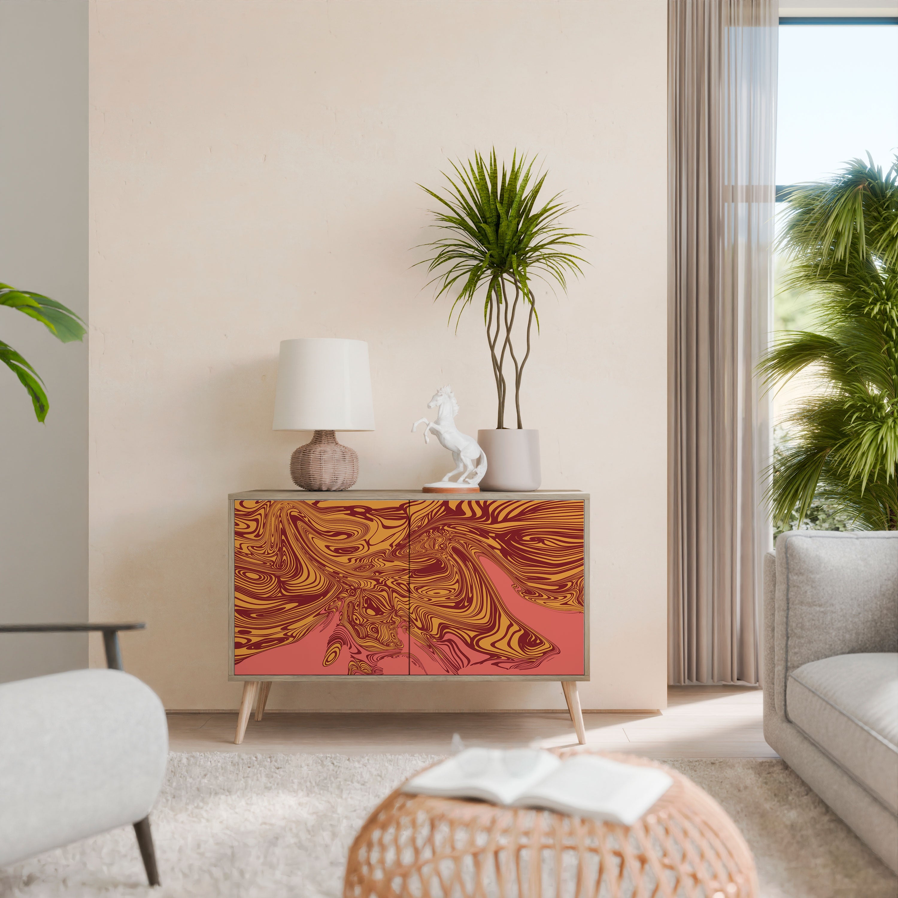 FLOATING THOUGHTS Sideboard mit 2 Türen in Eichenoptik