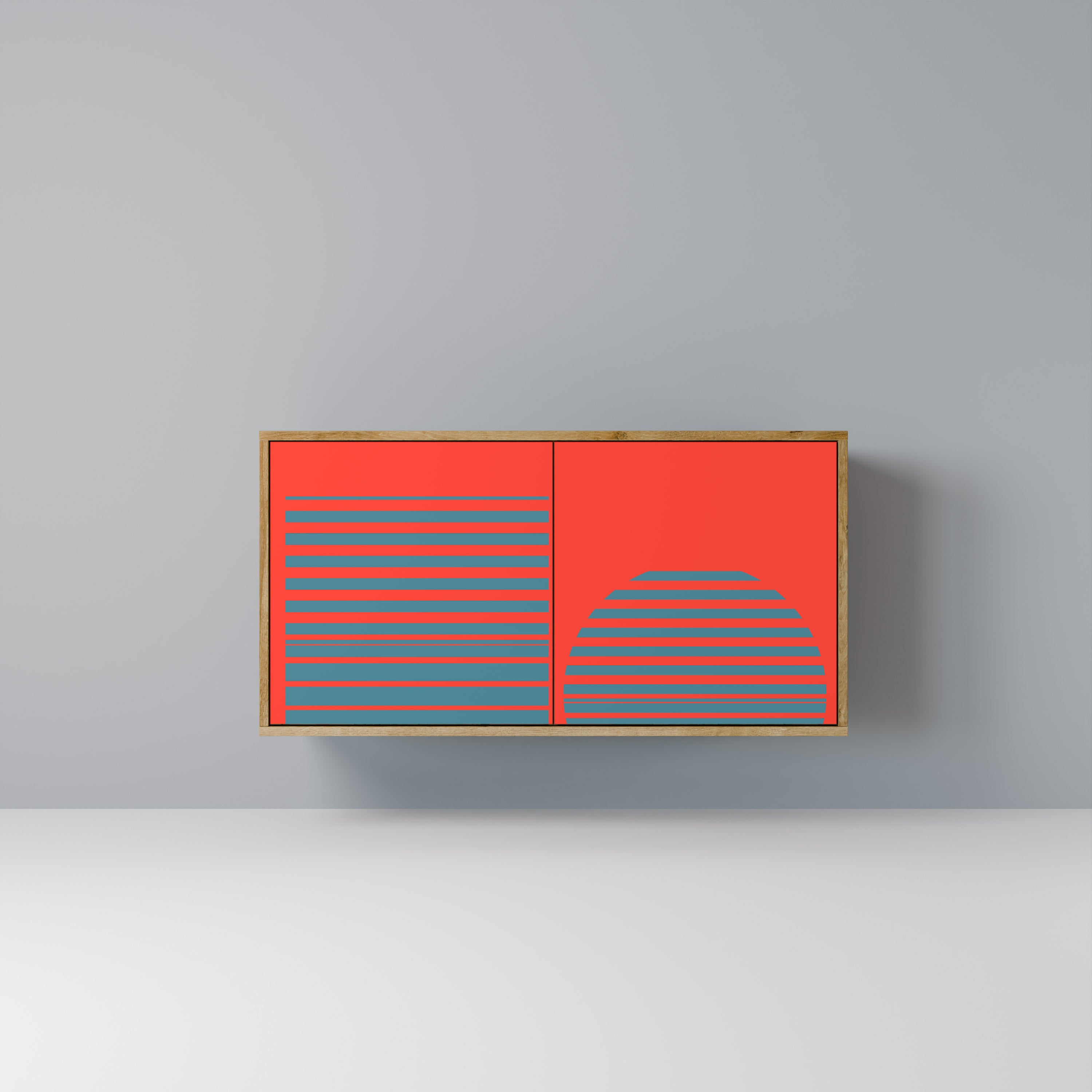 RISING GEOMETRY STARS Sideboard mit 2 Türen in Eichenoptik
