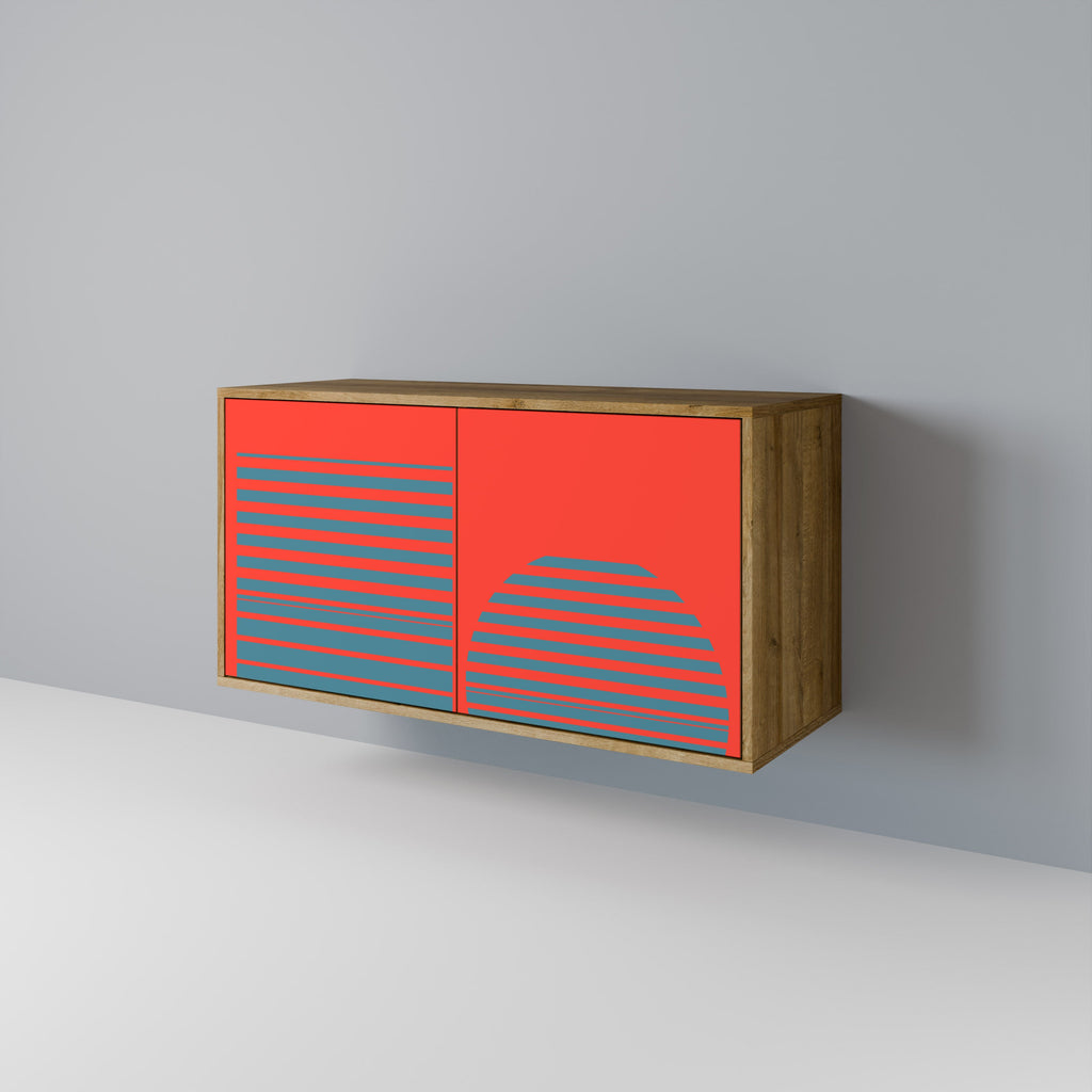 RISING GEOMETRY STARS Sideboard mit 2 Türen in Eichenoptik