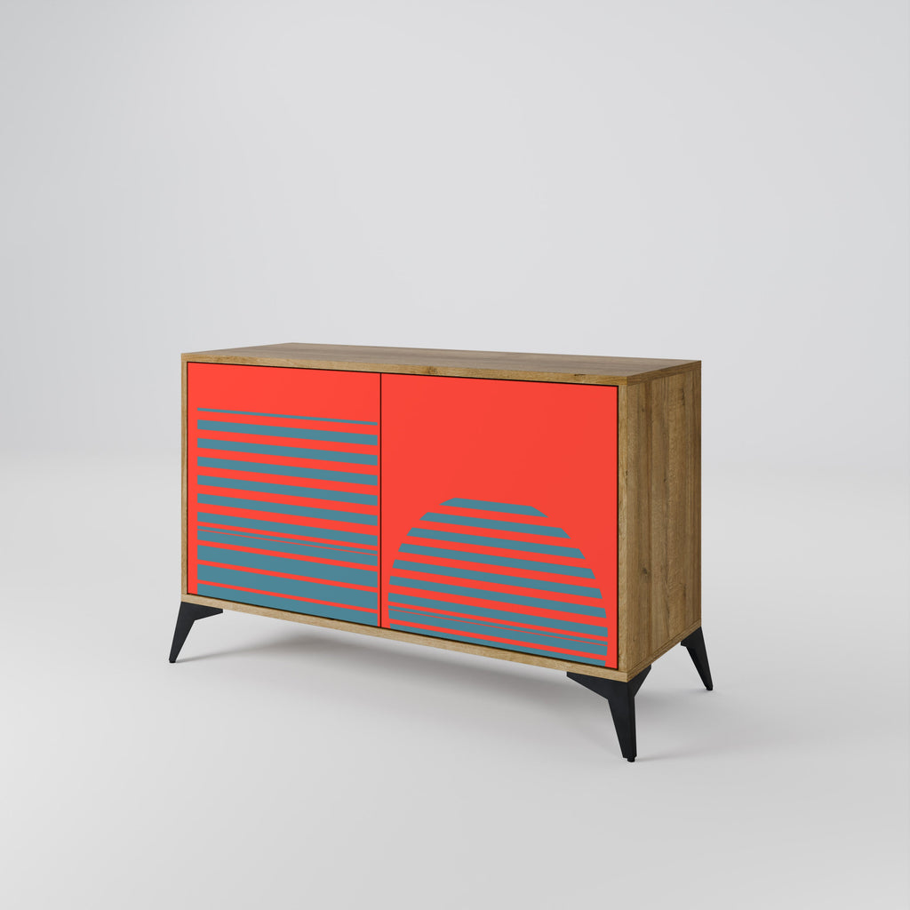 RISING GEOMETRY STARS Sideboard mit 2 Türen in Eichenoptik
