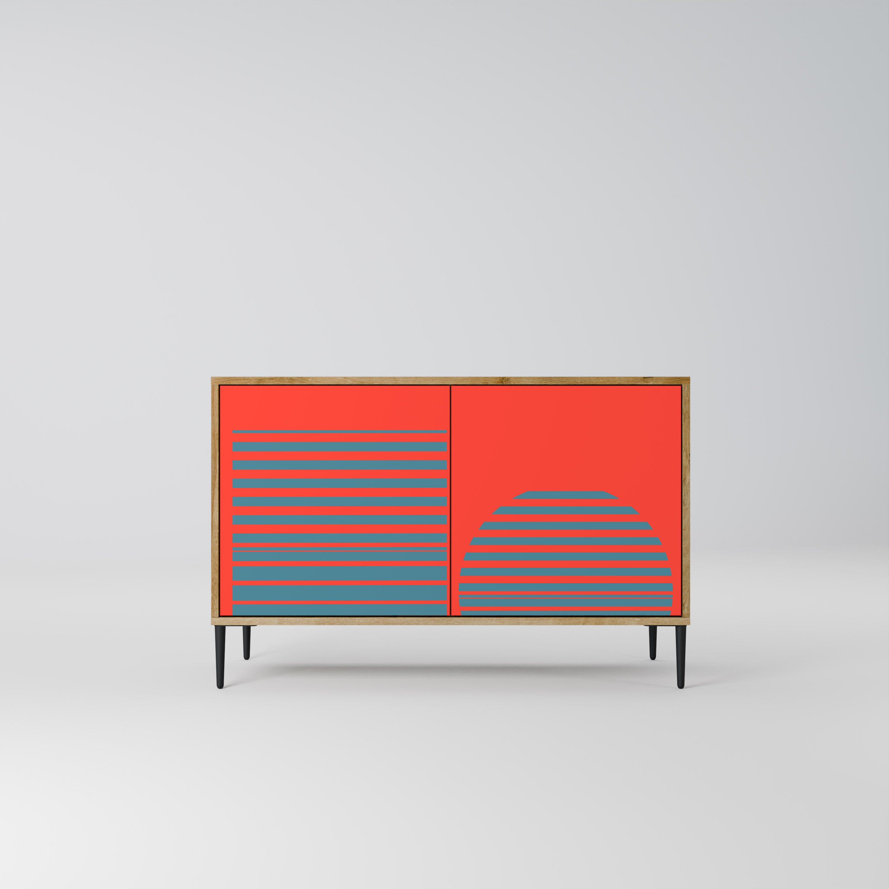 RISING GEOMETRY STARS Sideboard mit 2 Türen in Eichenoptik