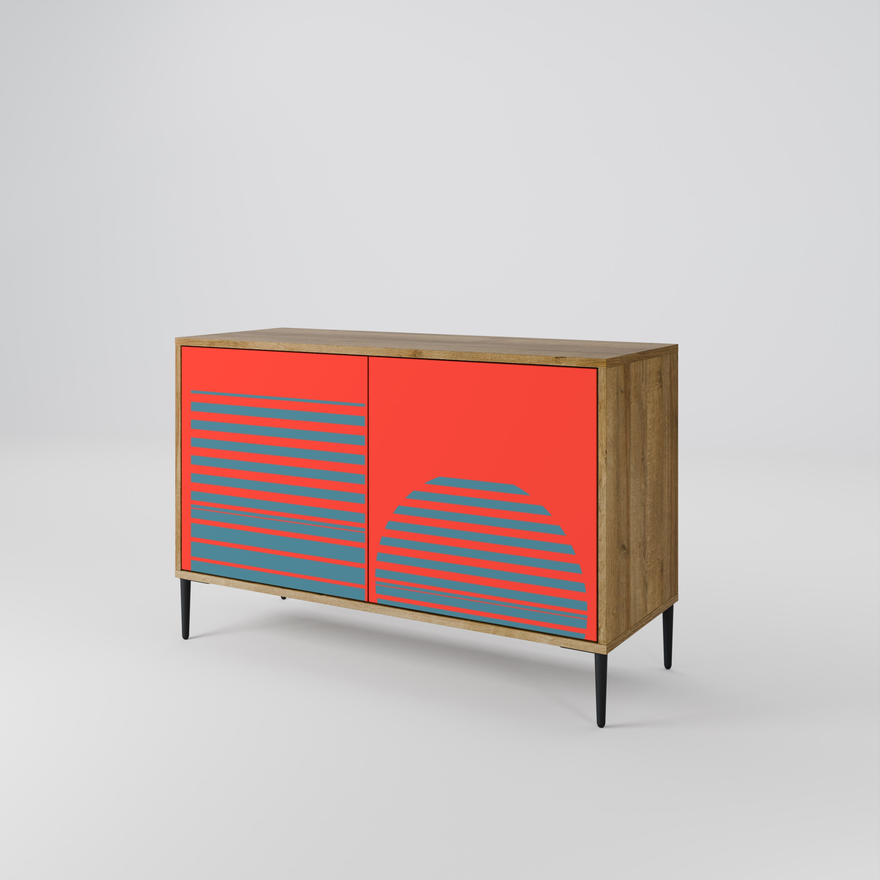 RISING GEOMETRY STARS Sideboard mit 2 Türen in Eichenoptik