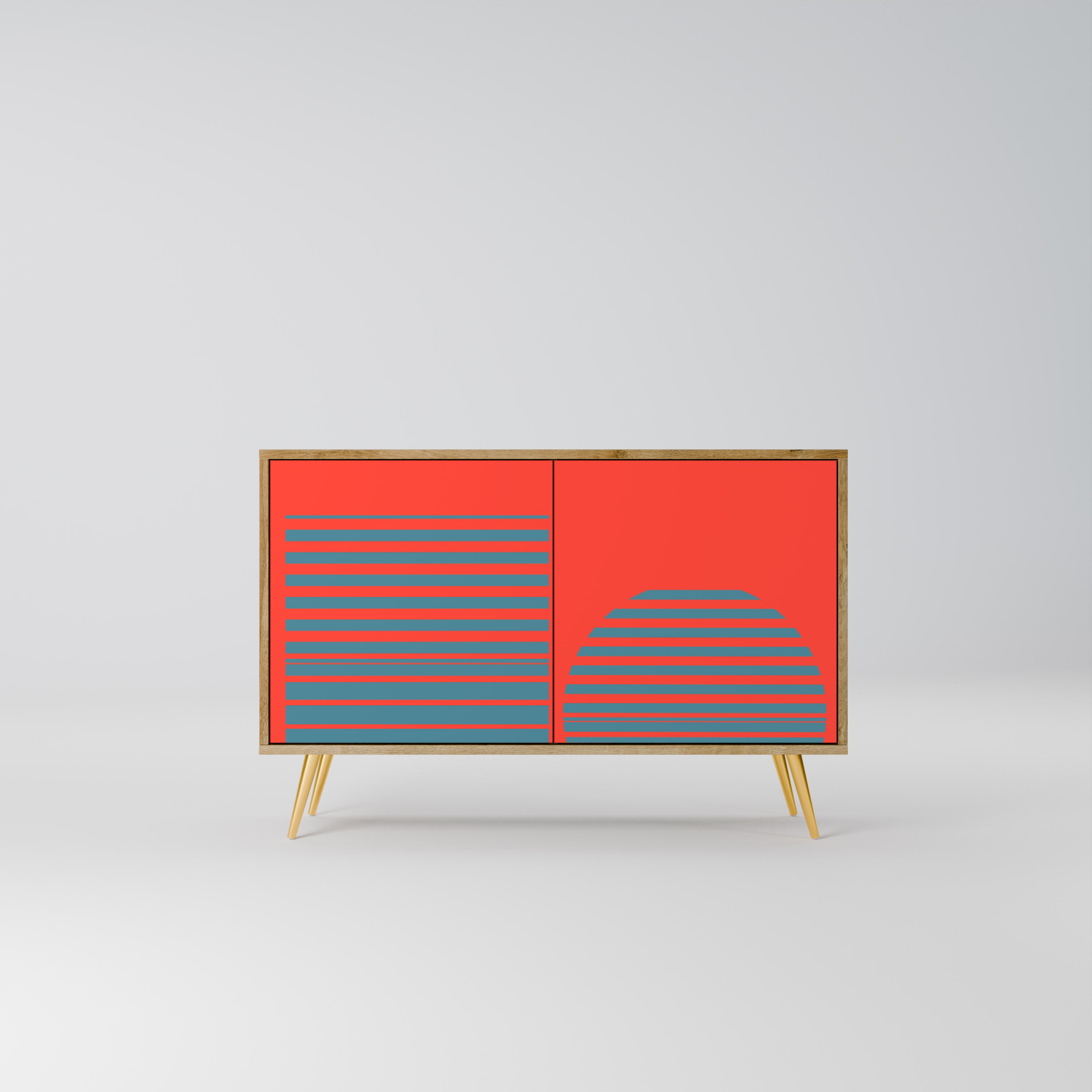RISING GEOMETRY STARS Sideboard mit 2 Türen in Eichenoptik