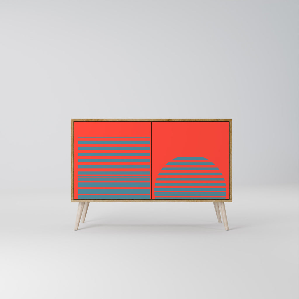 RISING GEOMETRY STARS Sideboard mit 2 Türen in Eichenoptik