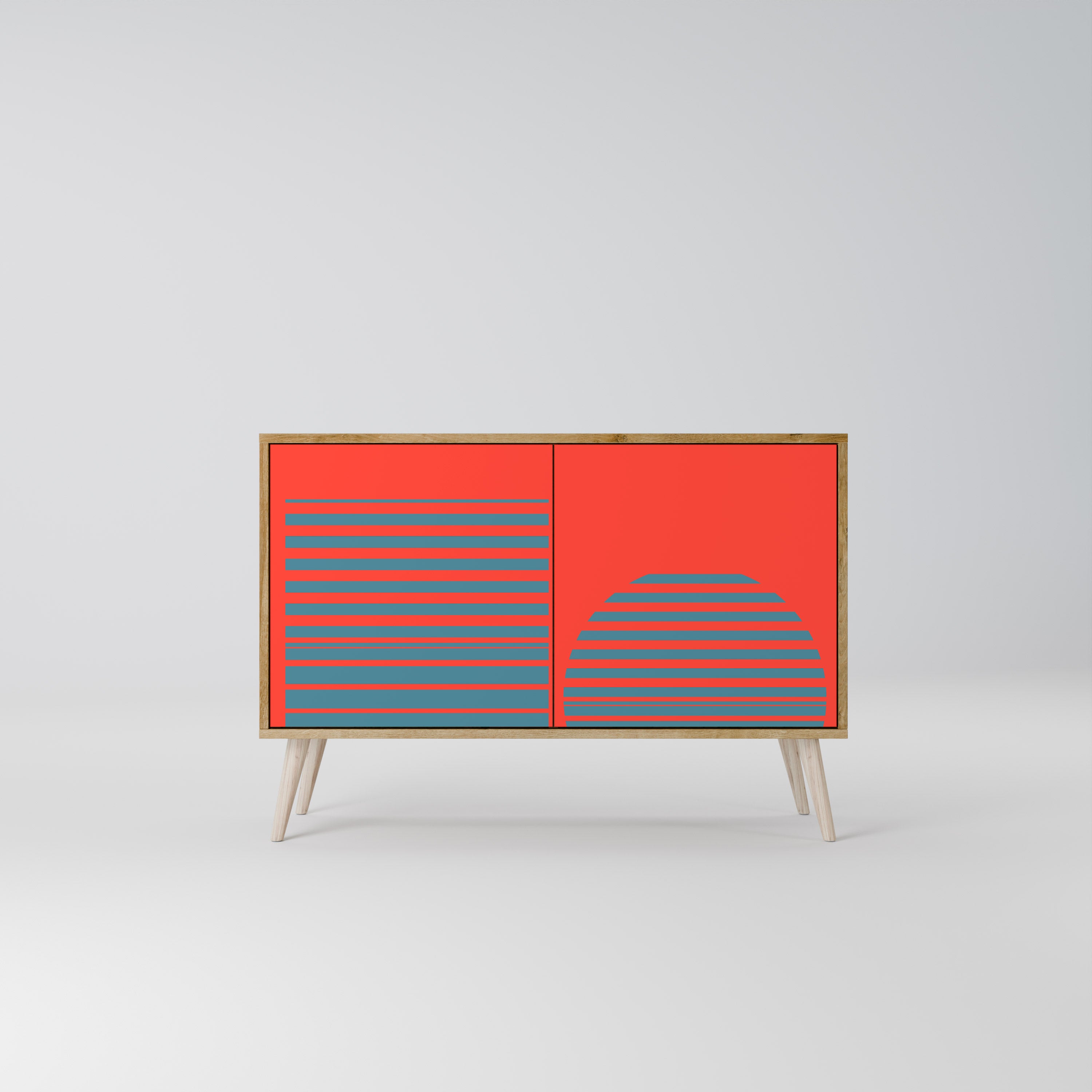 RISING GEOMETRY STARS Sideboard mit 2 Türen in Eichenoptik