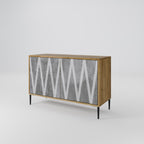 SOLID ZIG ZAG Sideboard mit 2 Türen in Eiche-Optik