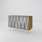 SOLID ZIG ZAG Sideboard mit 2 Türen in Eiche-Optik