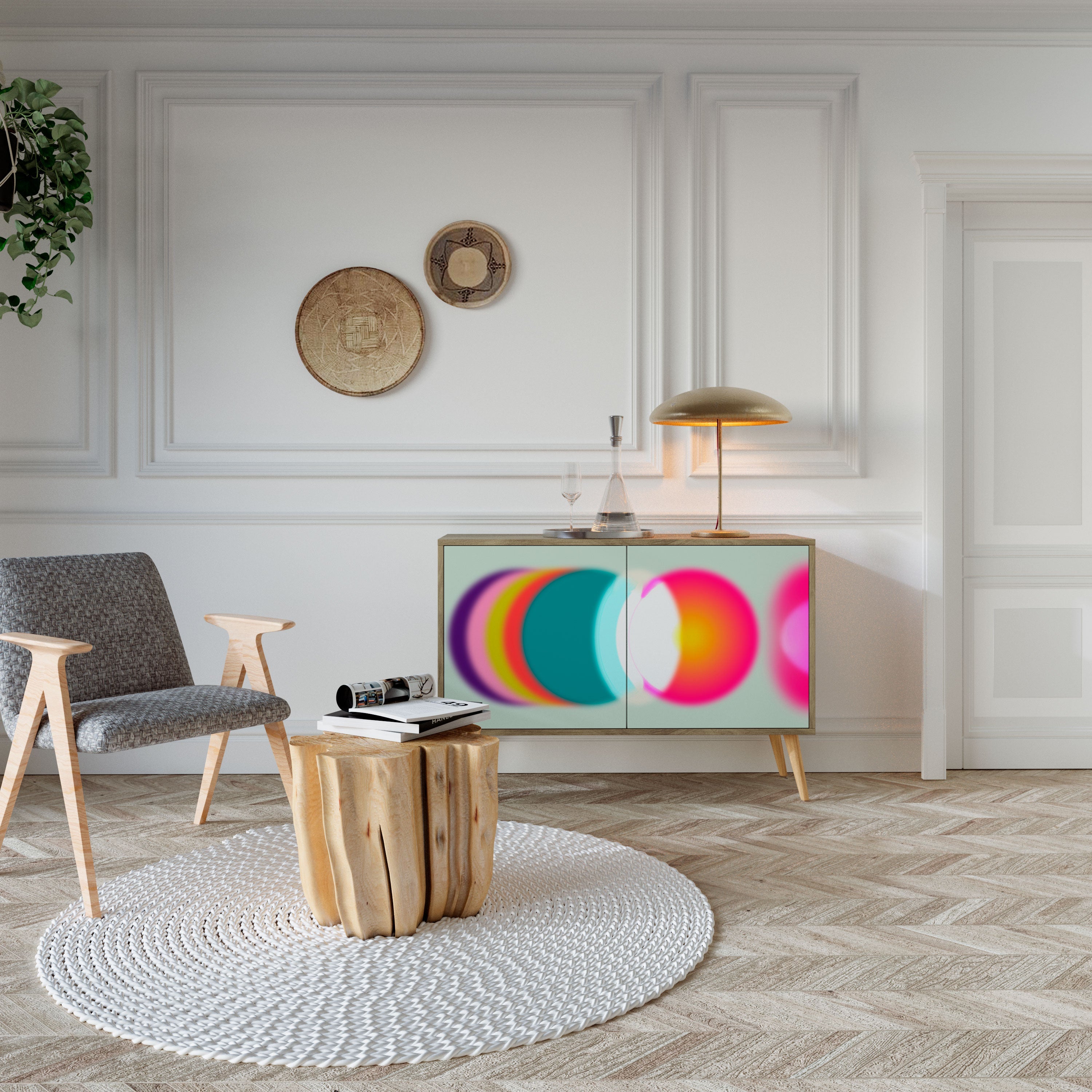 SYMPHONY OF COLORS Sideboard mit 2 Türen in Eichenoptik