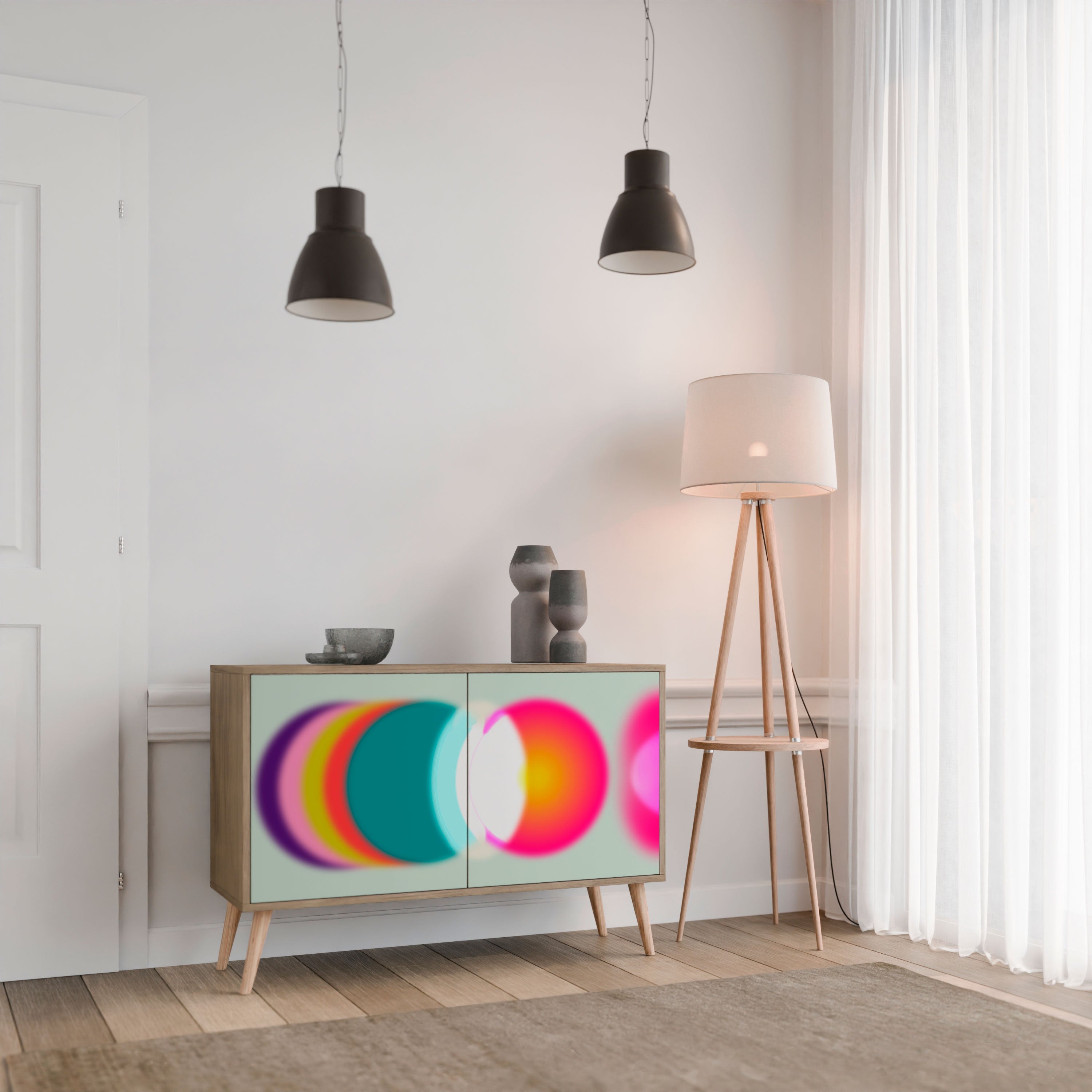 SYMPHONY OF COLORS Sideboard mit 2 Türen in Eichenoptik