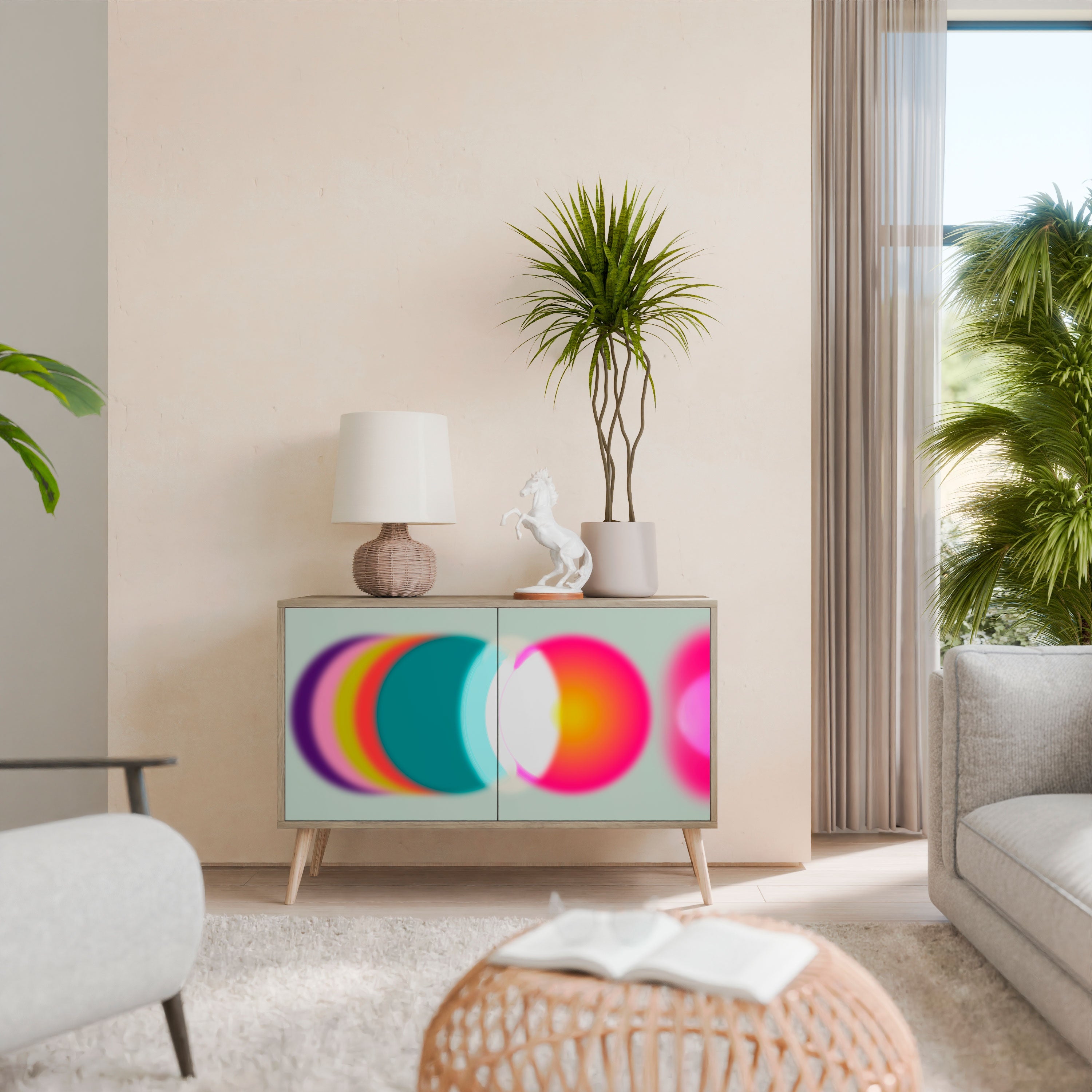 SYMPHONY OF COLORS Sideboard mit 2 Türen in Eichenoptik