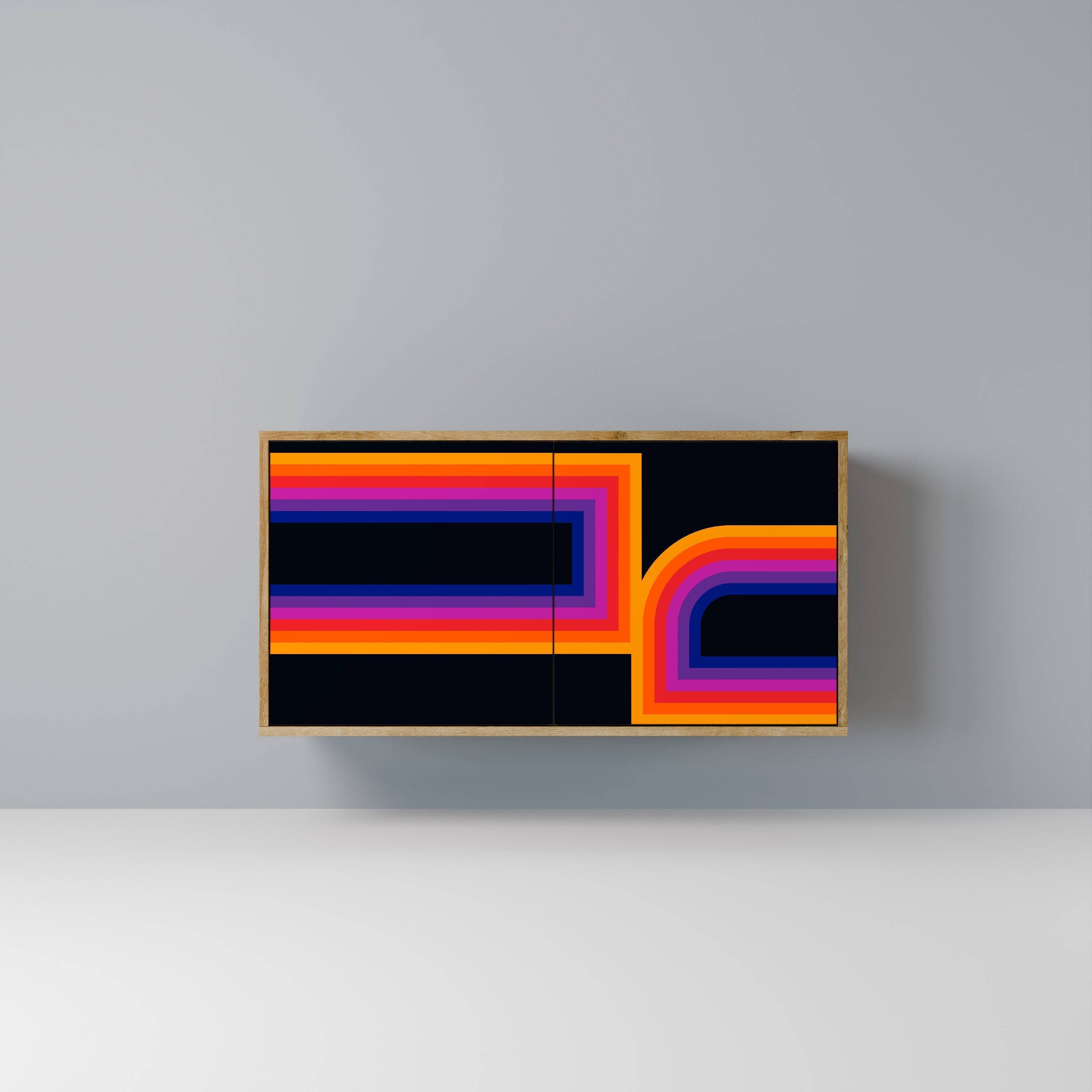 BLINDED BY THE LIGHTS Sideboard mit 2 Türen in Eichenoptik