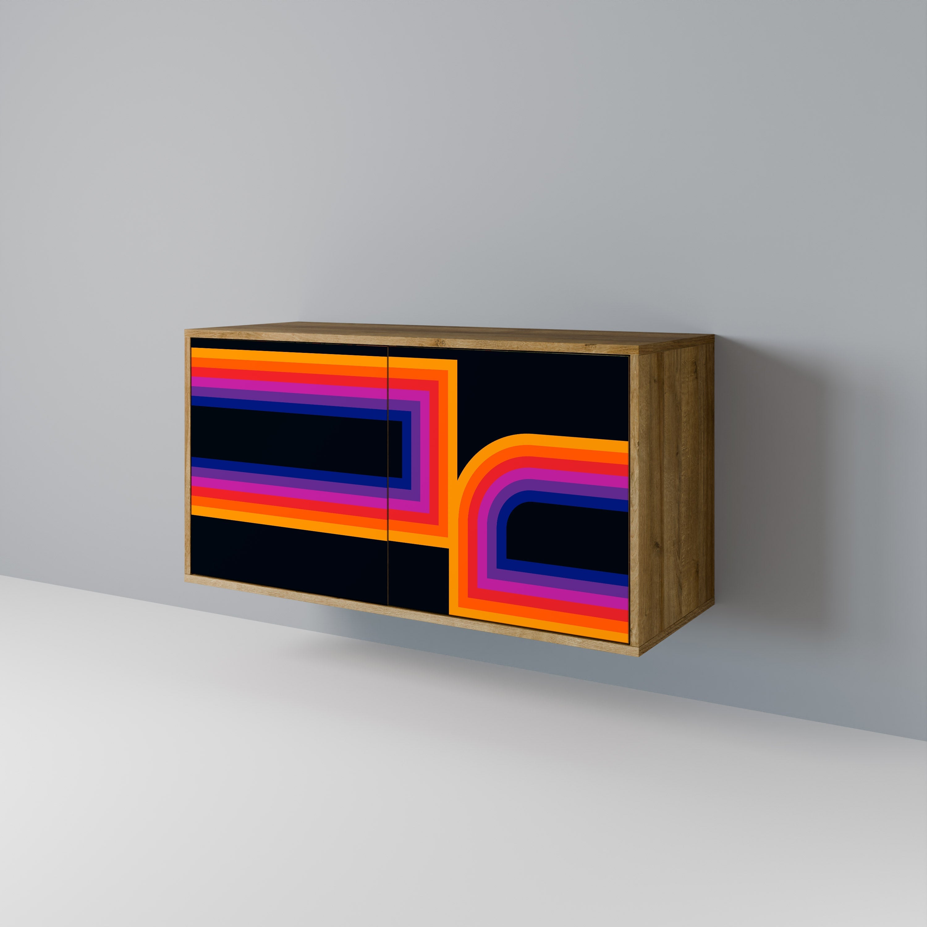 BLINDED BY THE LIGHTS Sideboard mit 2 Türen in Eichenoptik