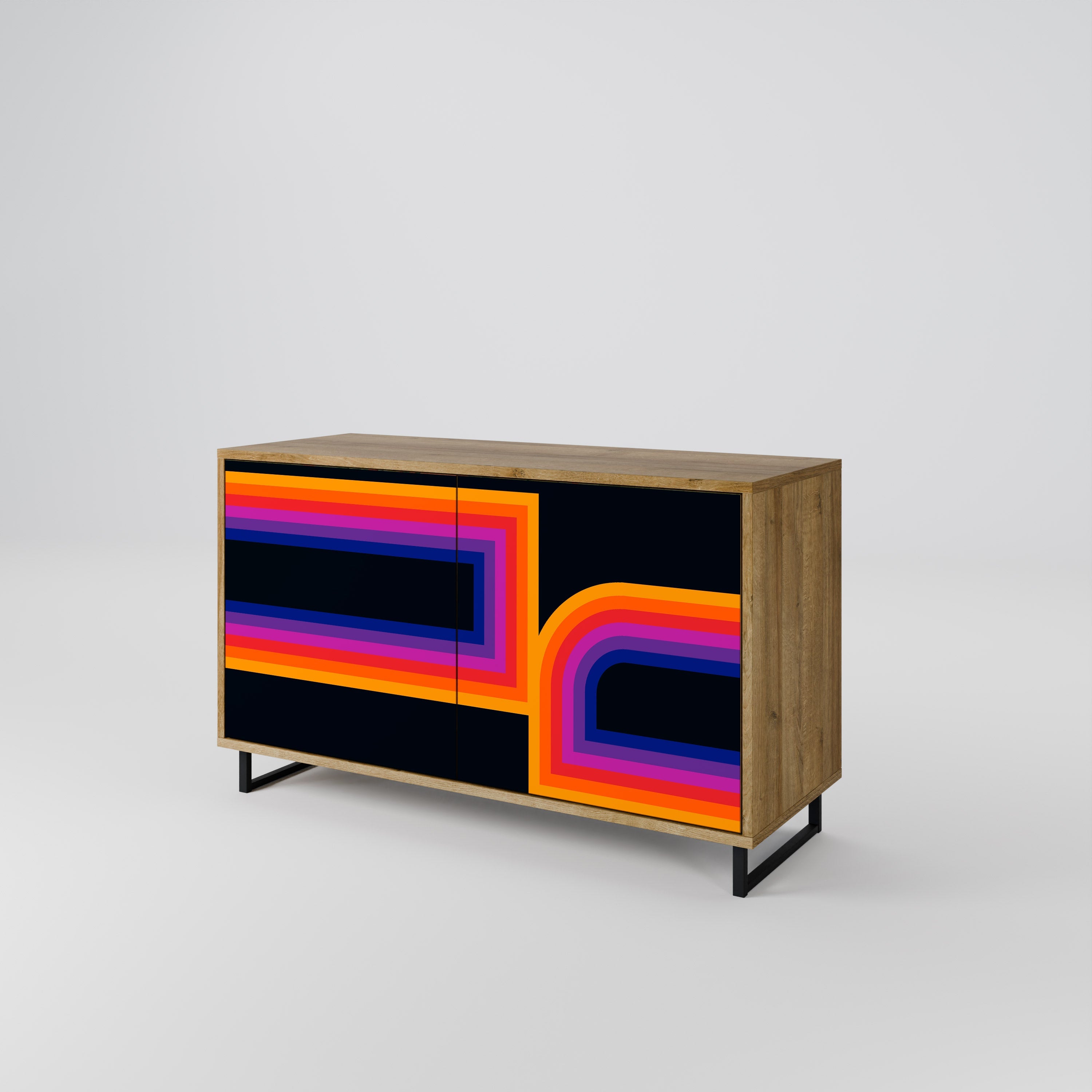 BLINDED BY THE LIGHTS Sideboard mit 2 Türen in Eichenoptik