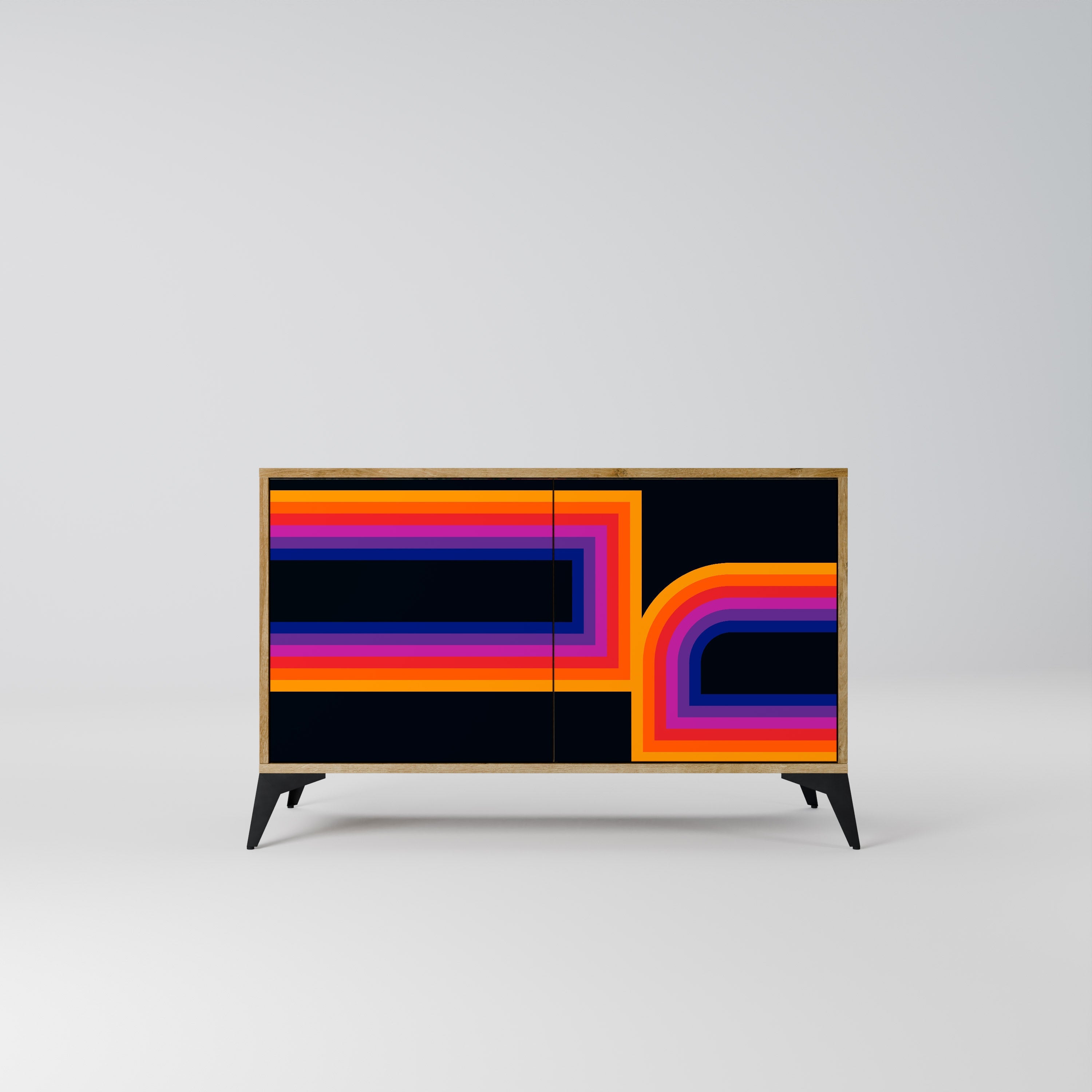 BLINDED BY THE LIGHTS Sideboard mit 2 Türen in Eichenoptik
