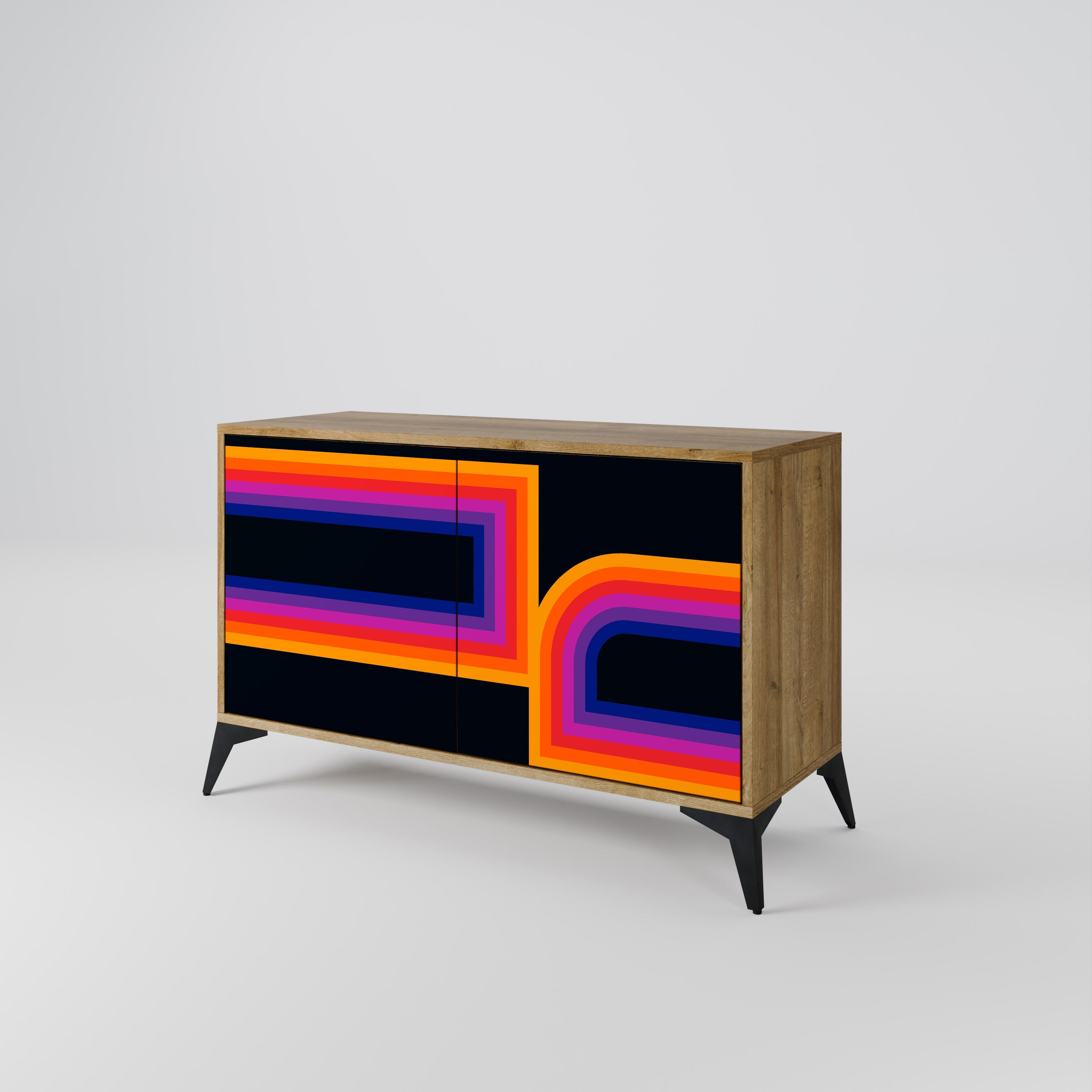 BLINDED BY THE LIGHTS Sideboard mit 2 Türen in Eichenoptik