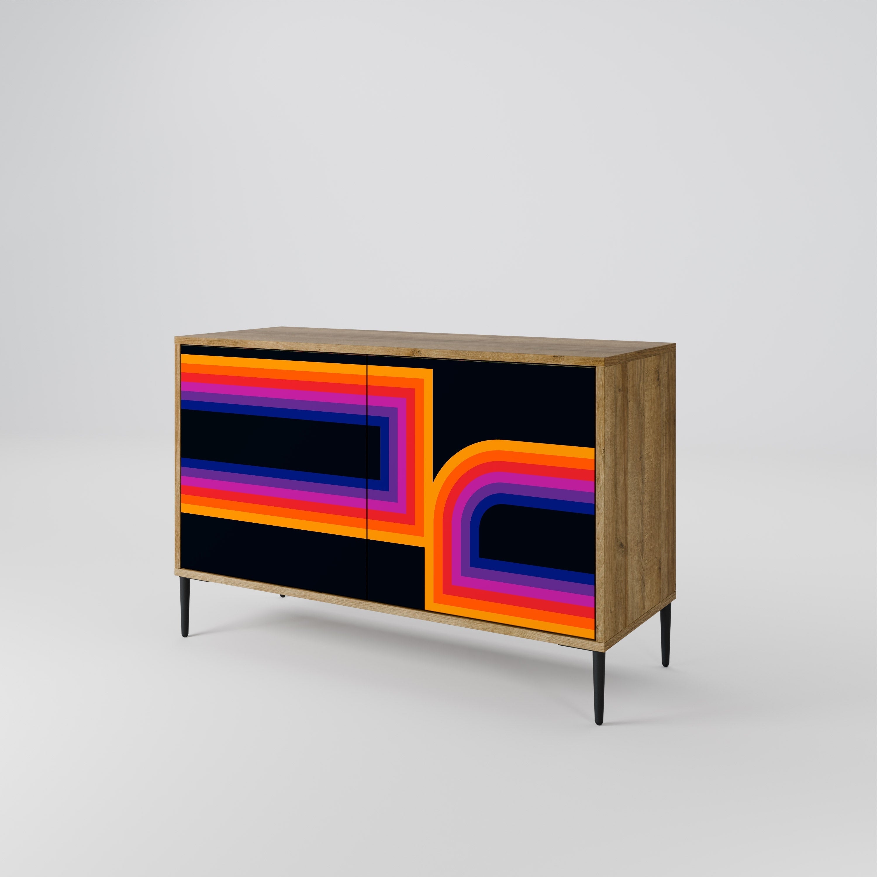 BLINDED BY THE LIGHTS Sideboard mit 2 Türen in Eichenoptik